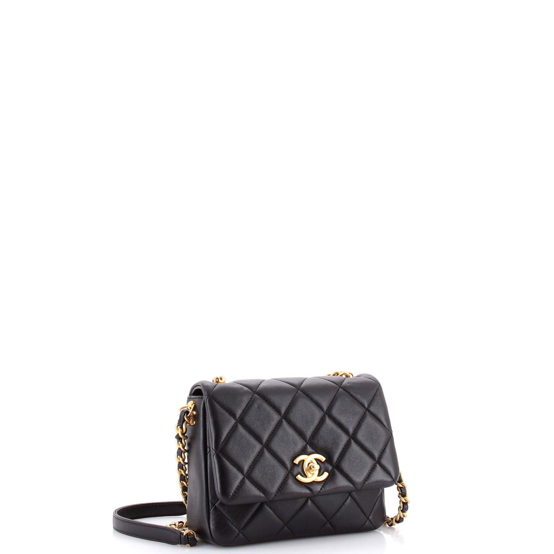 Side Note Flap Bag Quilted Lambskin Small