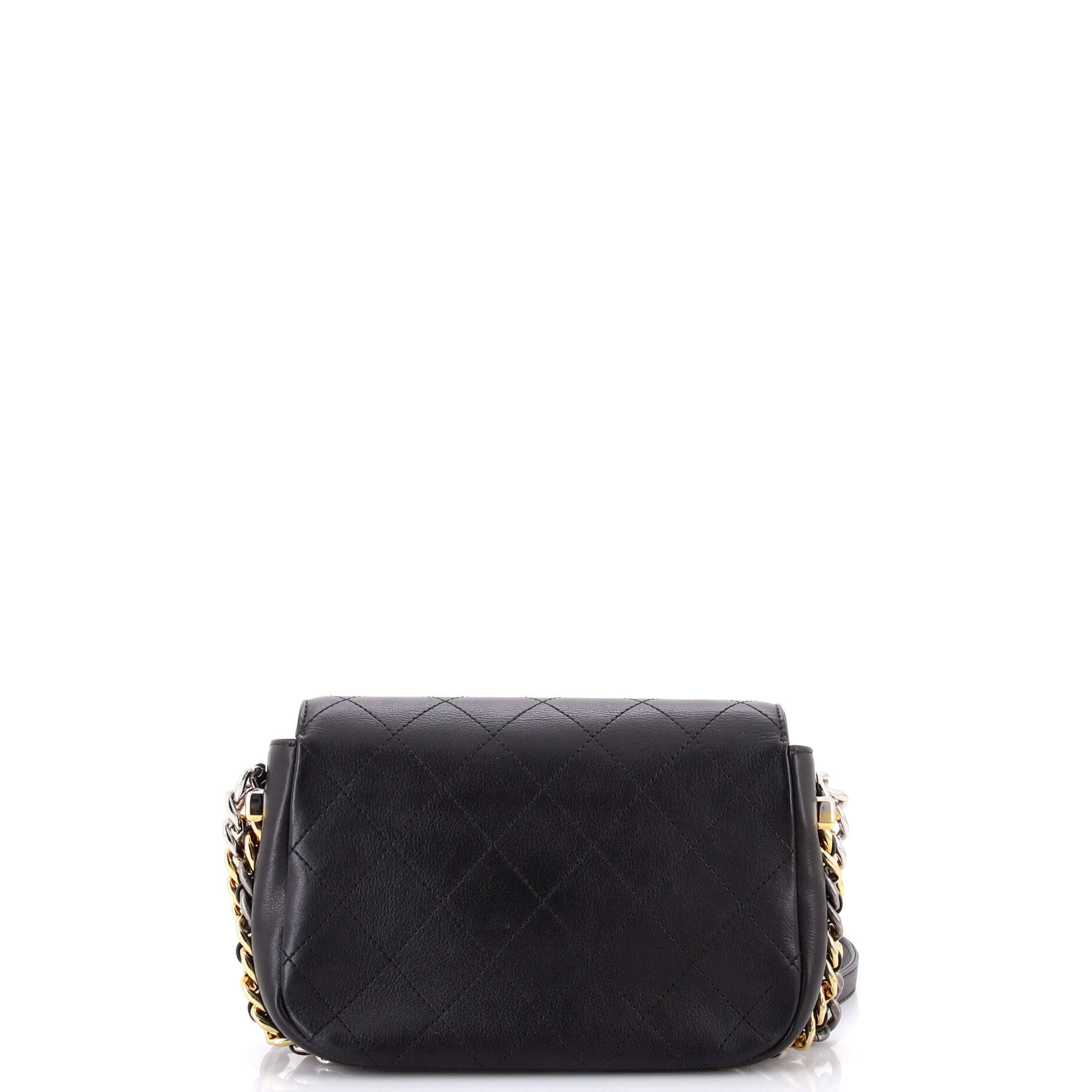 Two Tone Envelope Flap Bag Quilted Calfskin Small