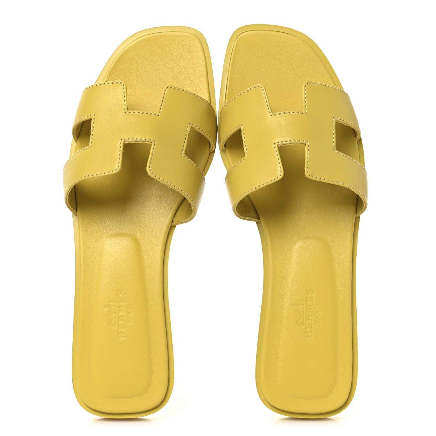 Box Calfskin Oran Sandals 36.5 Jaune Citron