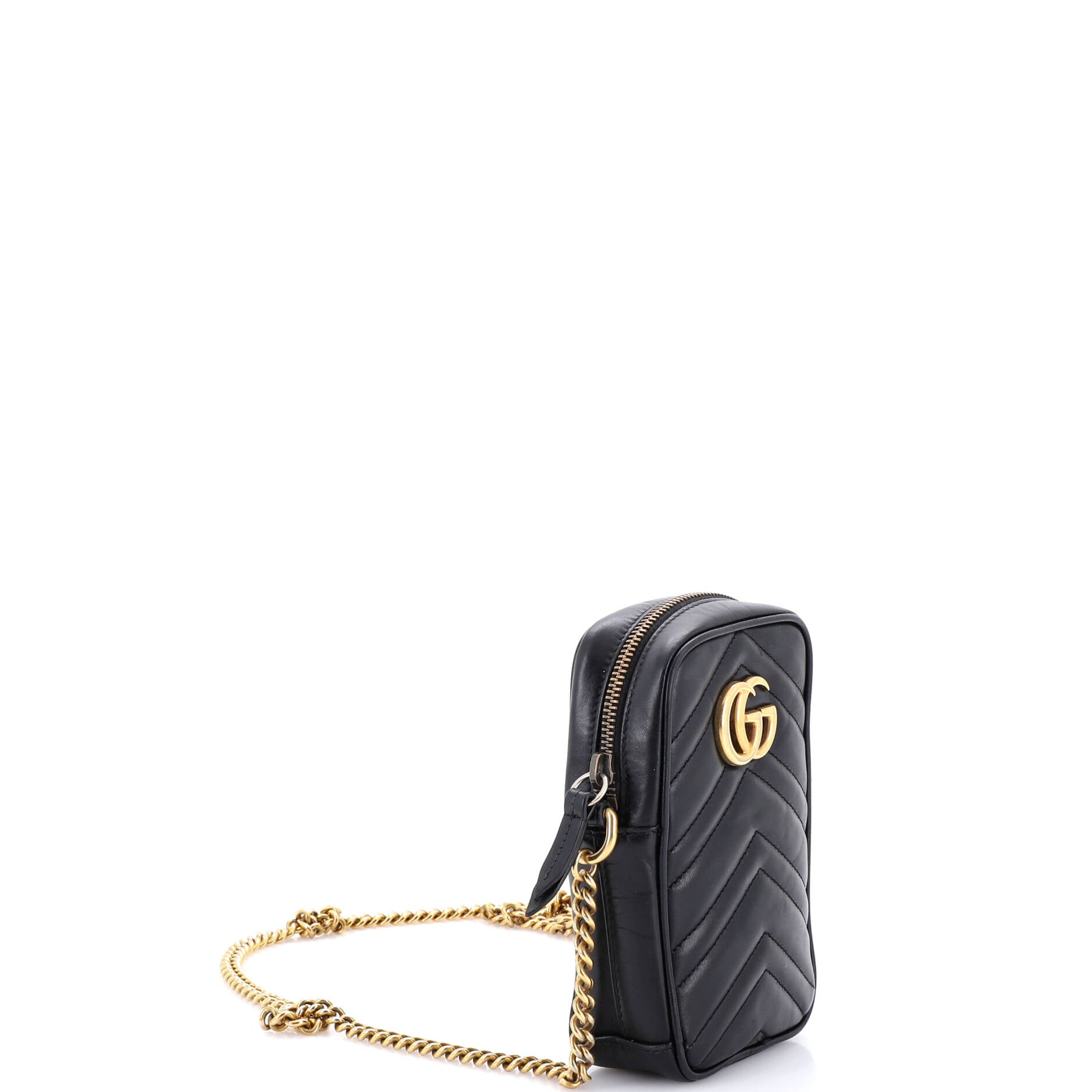 GG Marmont Vertical Phone Crossbody Bag Matelasse Leather Mini