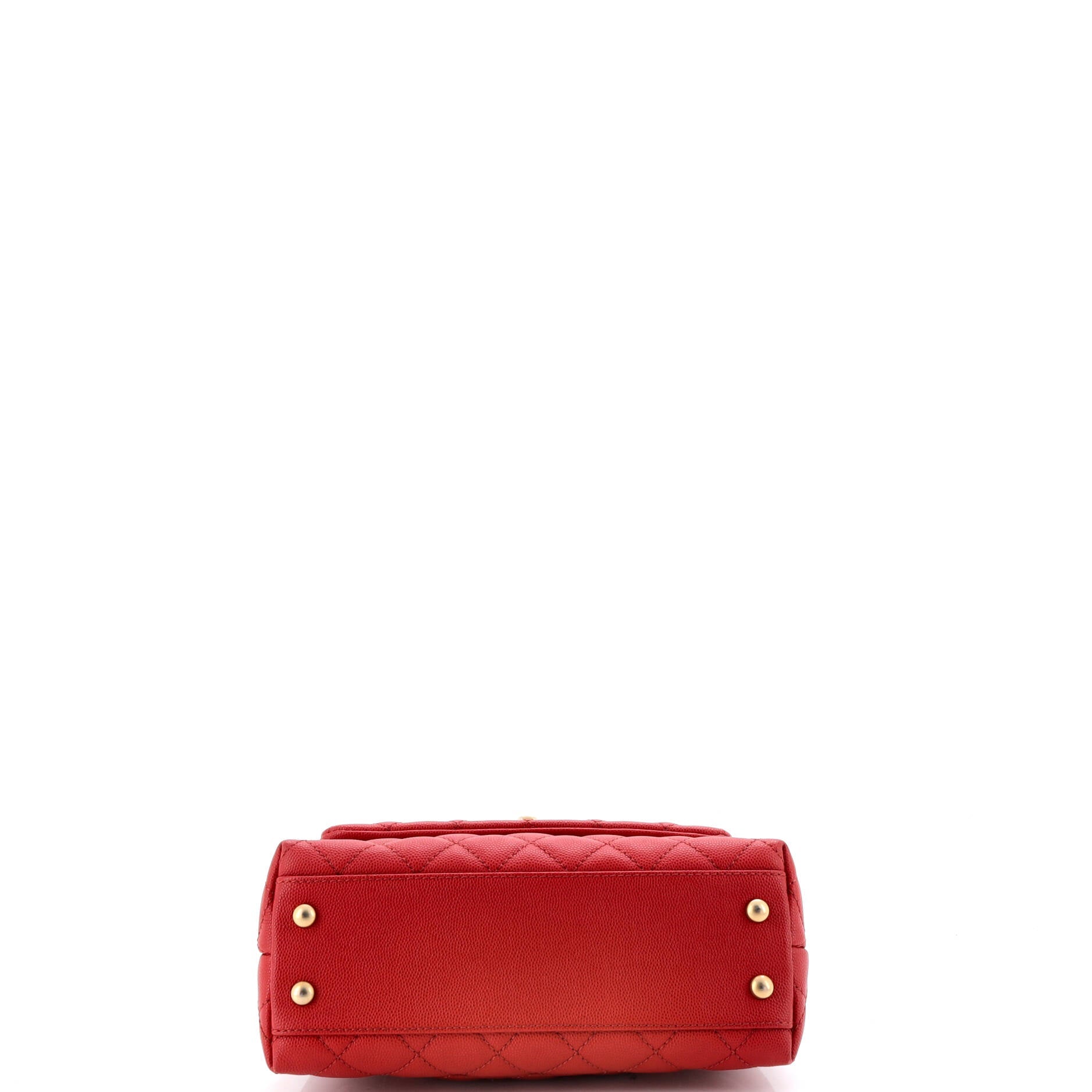 Coco Top Handle Bag Quilted Caviar with Lizard Mini