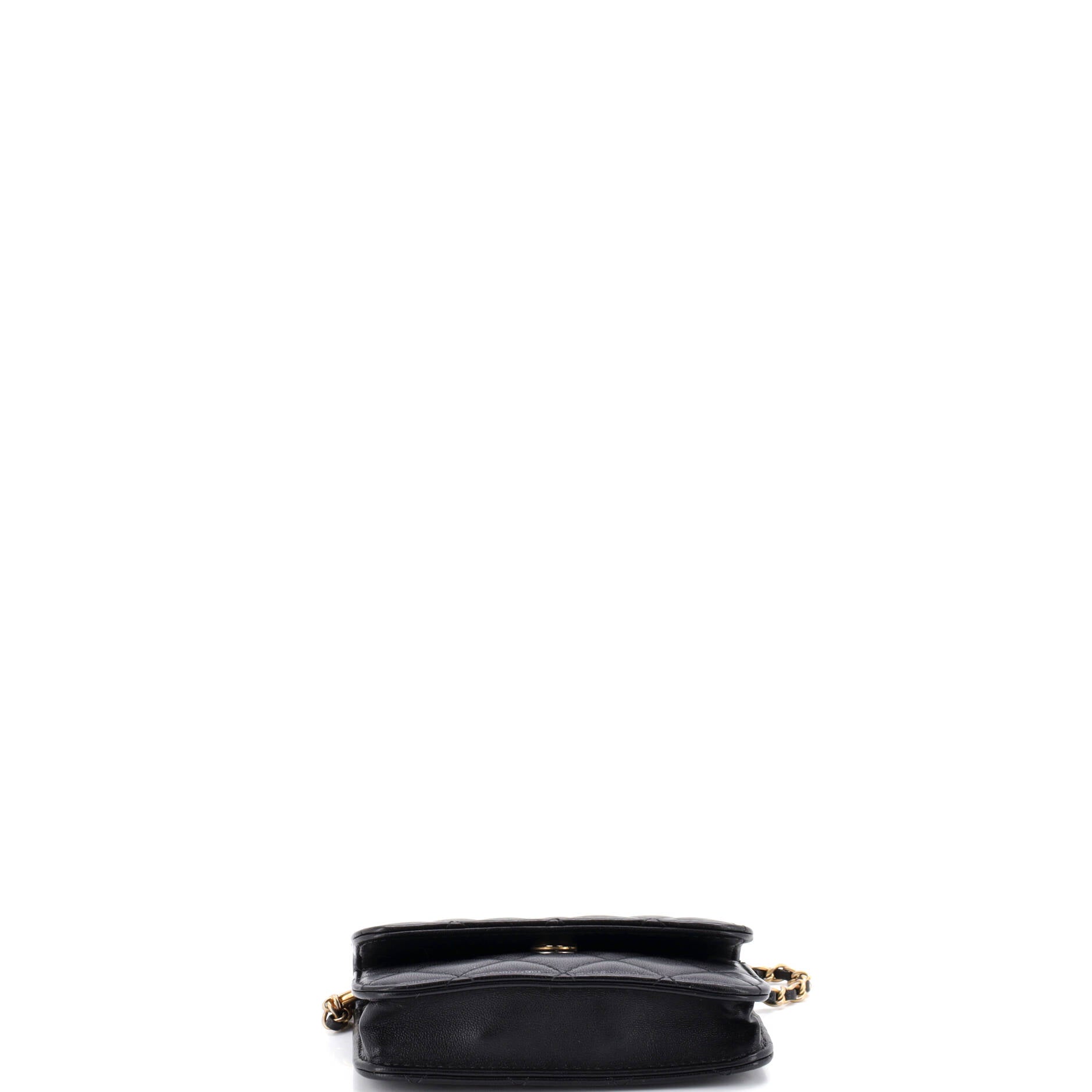 Pearl Crush Flap Clutch with Chain Quilted Lambskin Mini
