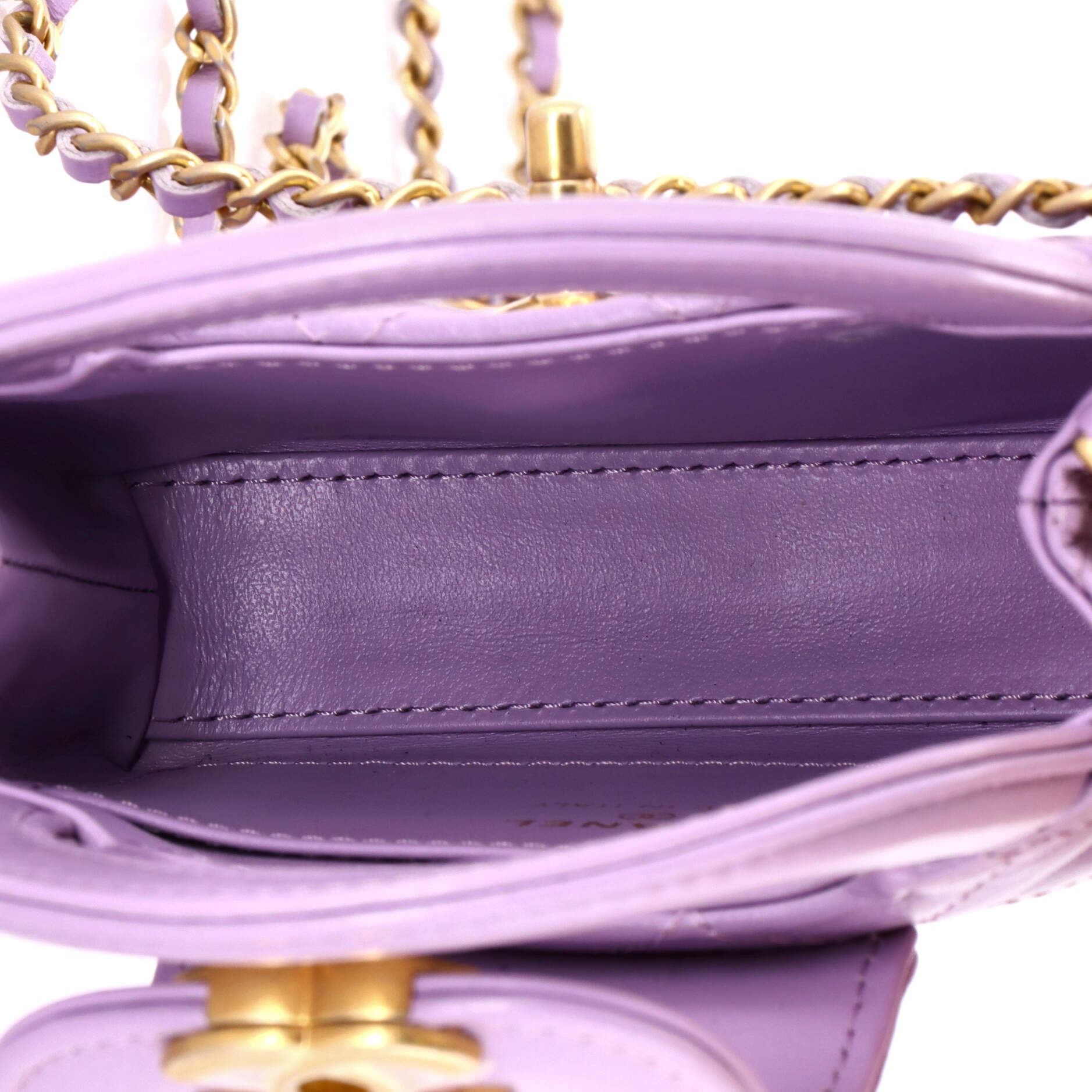 Kelly Top Handle Shopping Bag Quilted Shiny Aged Calfskin Nano