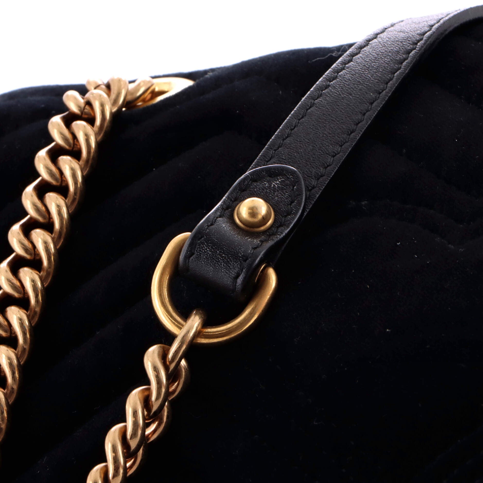 GG Marmont Flap Bag Crystal Embellished Matelasse Velvet Medium