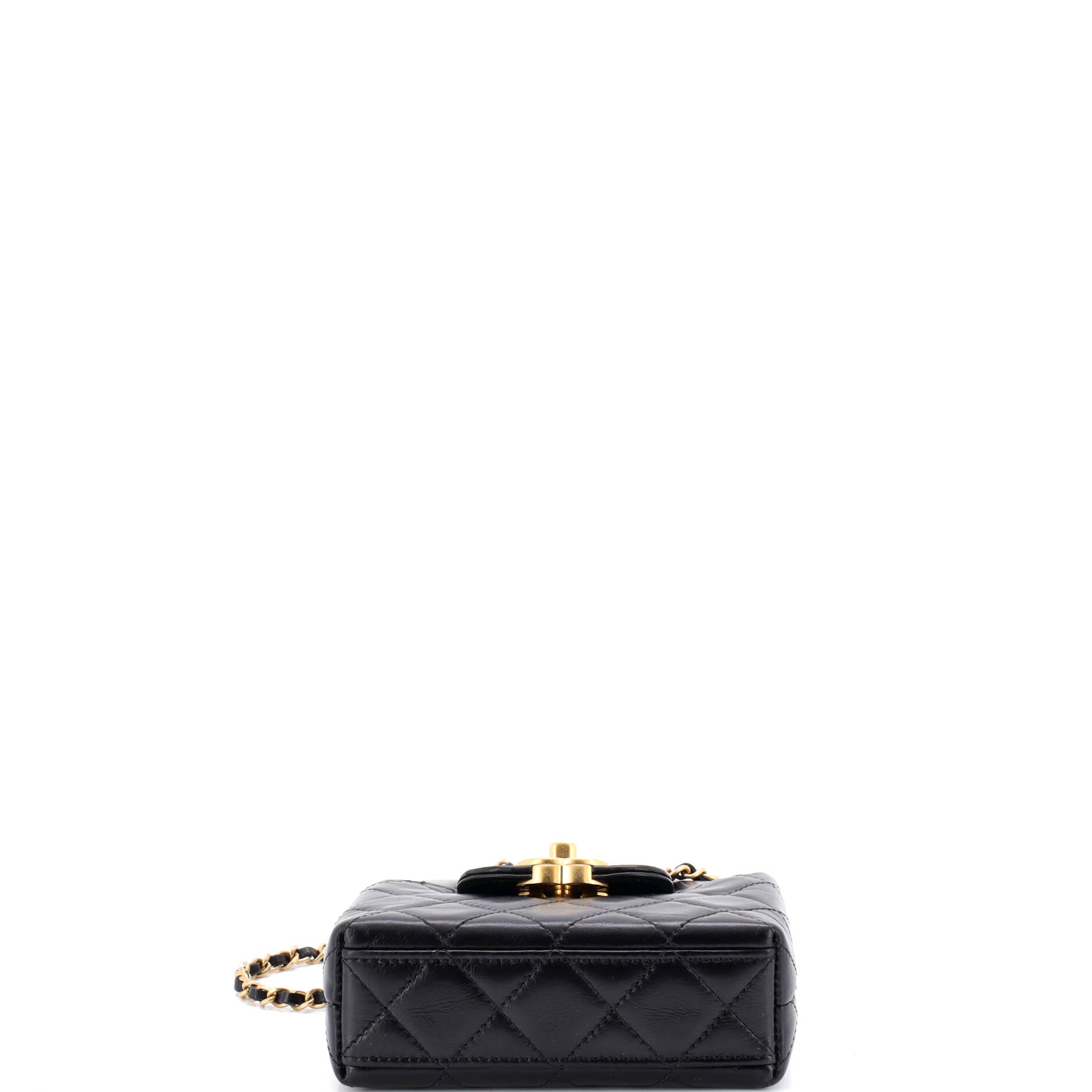 Kelly Top Handle Shopping Bag Quilted Shiny Aged Calfskin Nano