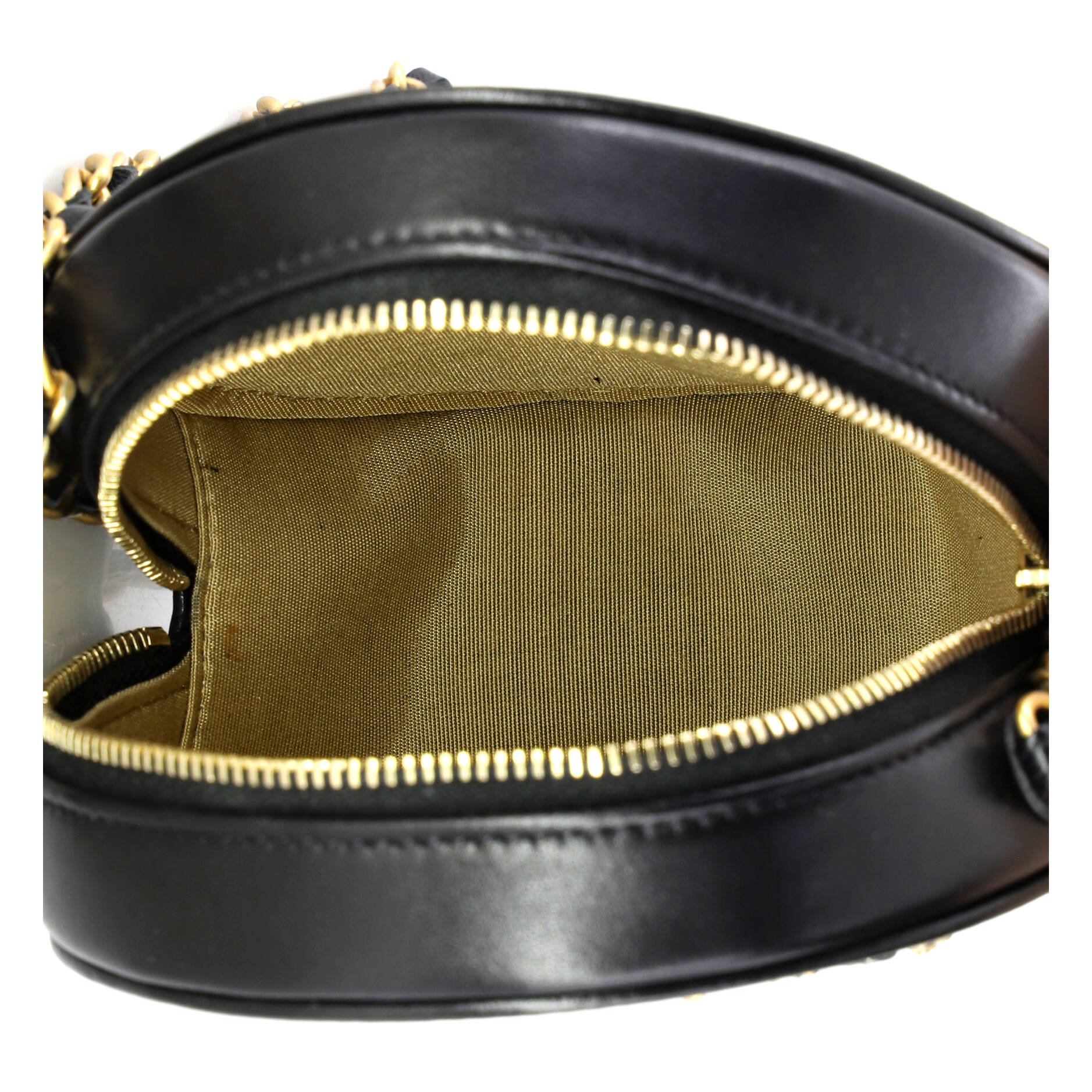 Lucky Charms Round Clutch With Chain Embellished Lambskin