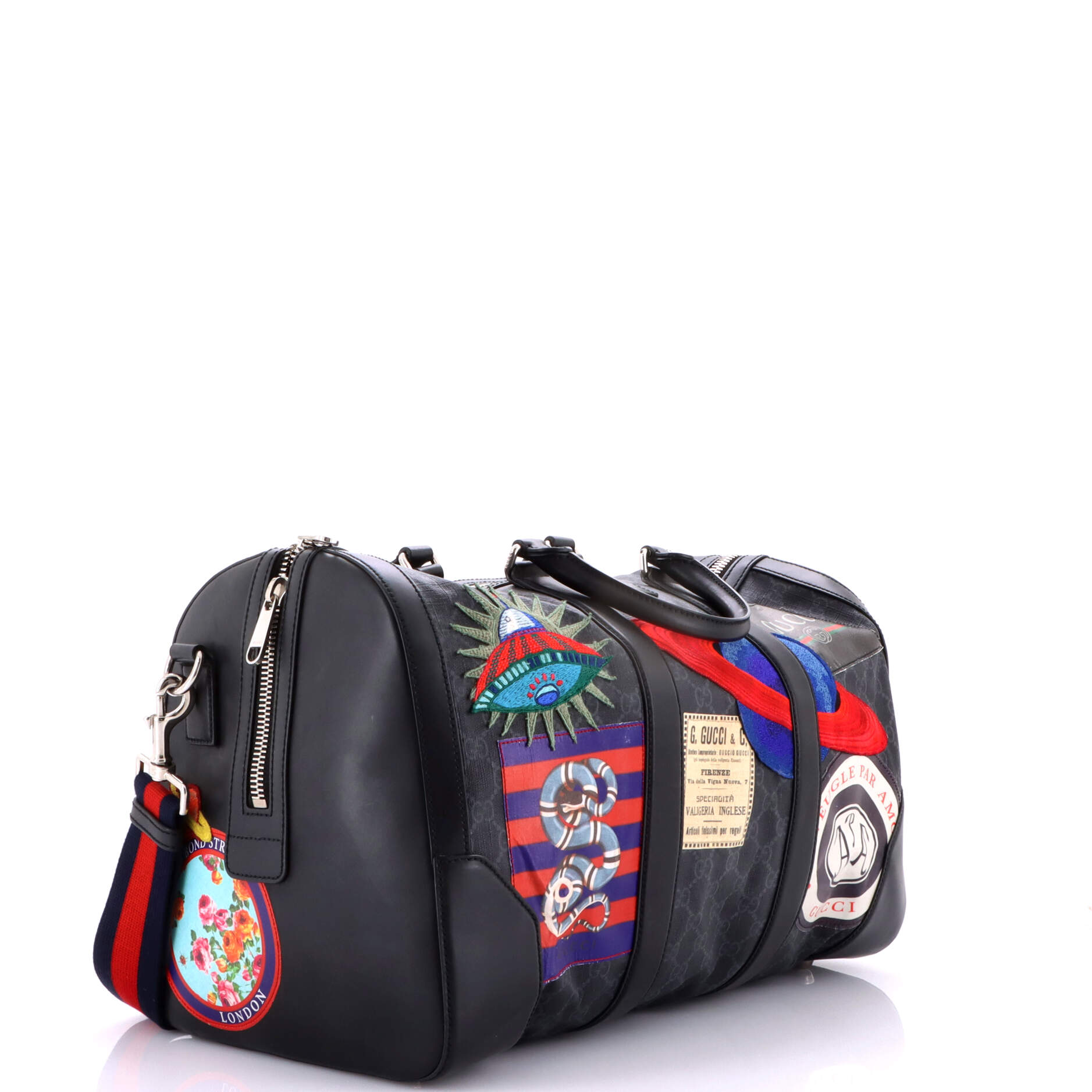 Night Courrier Carry On Convertible Duffle GG Coated Canvas with Applique Small