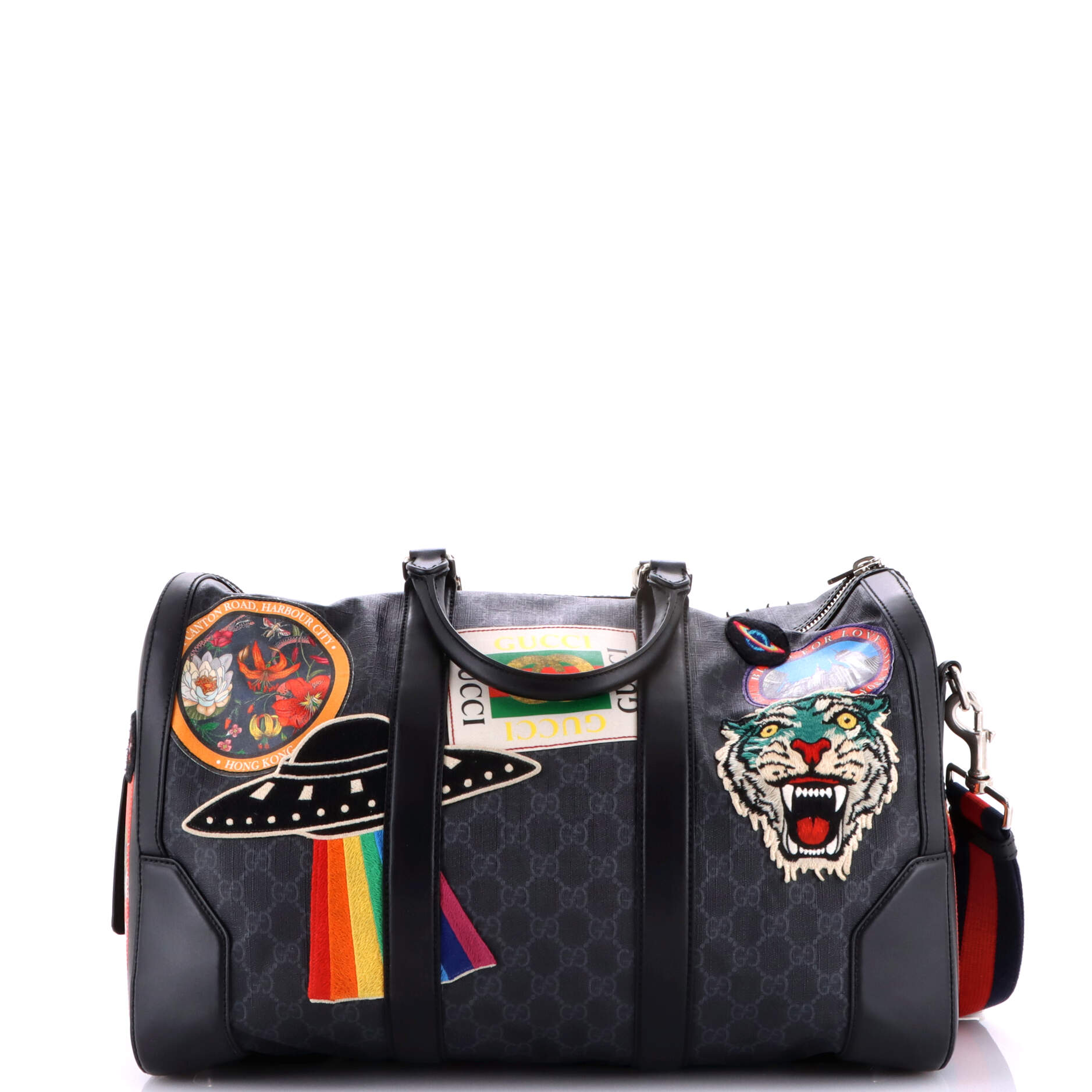 Night Courrier Carry On Convertible Duffle GG Coated Canvas with Applique Small