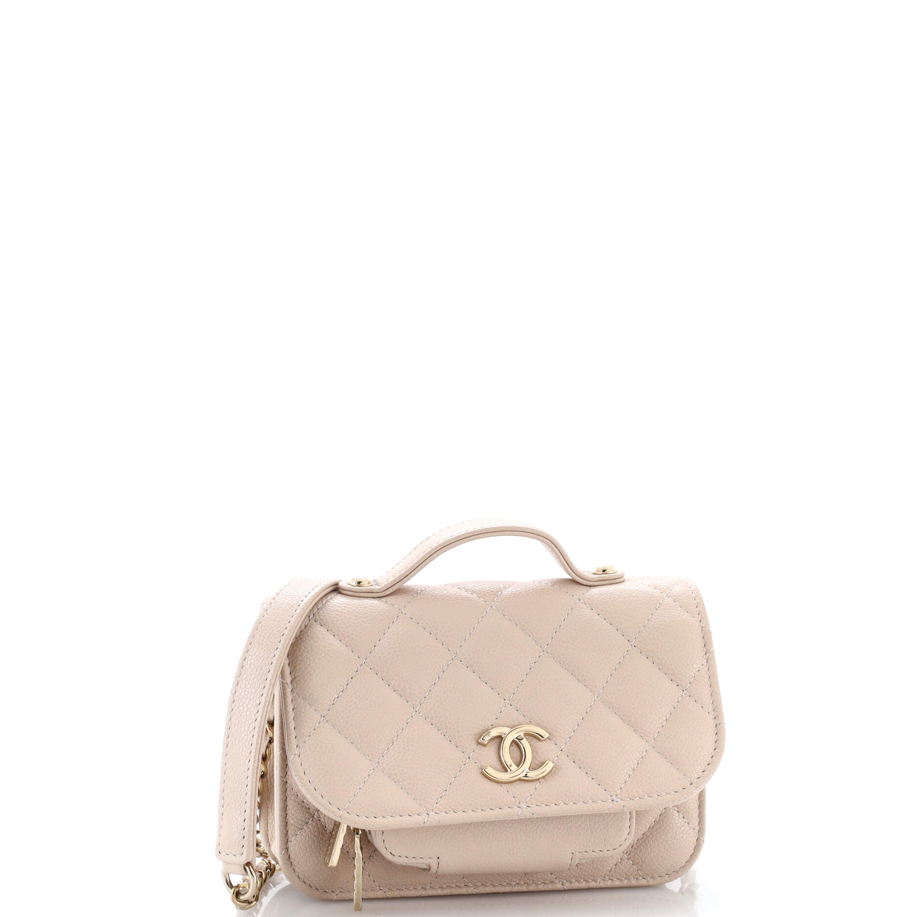 Business Affinity Flap Clutch with Chain Quilted Caviar