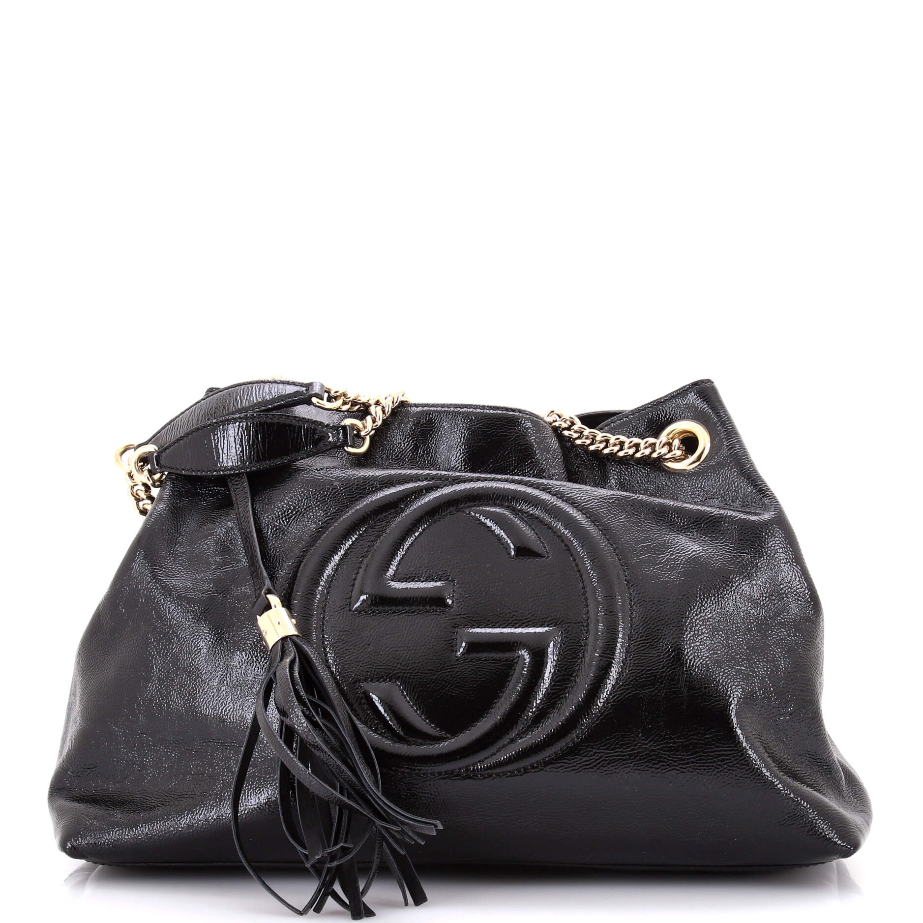 Soho Chain Strap Shoulder Bag Patent Medium