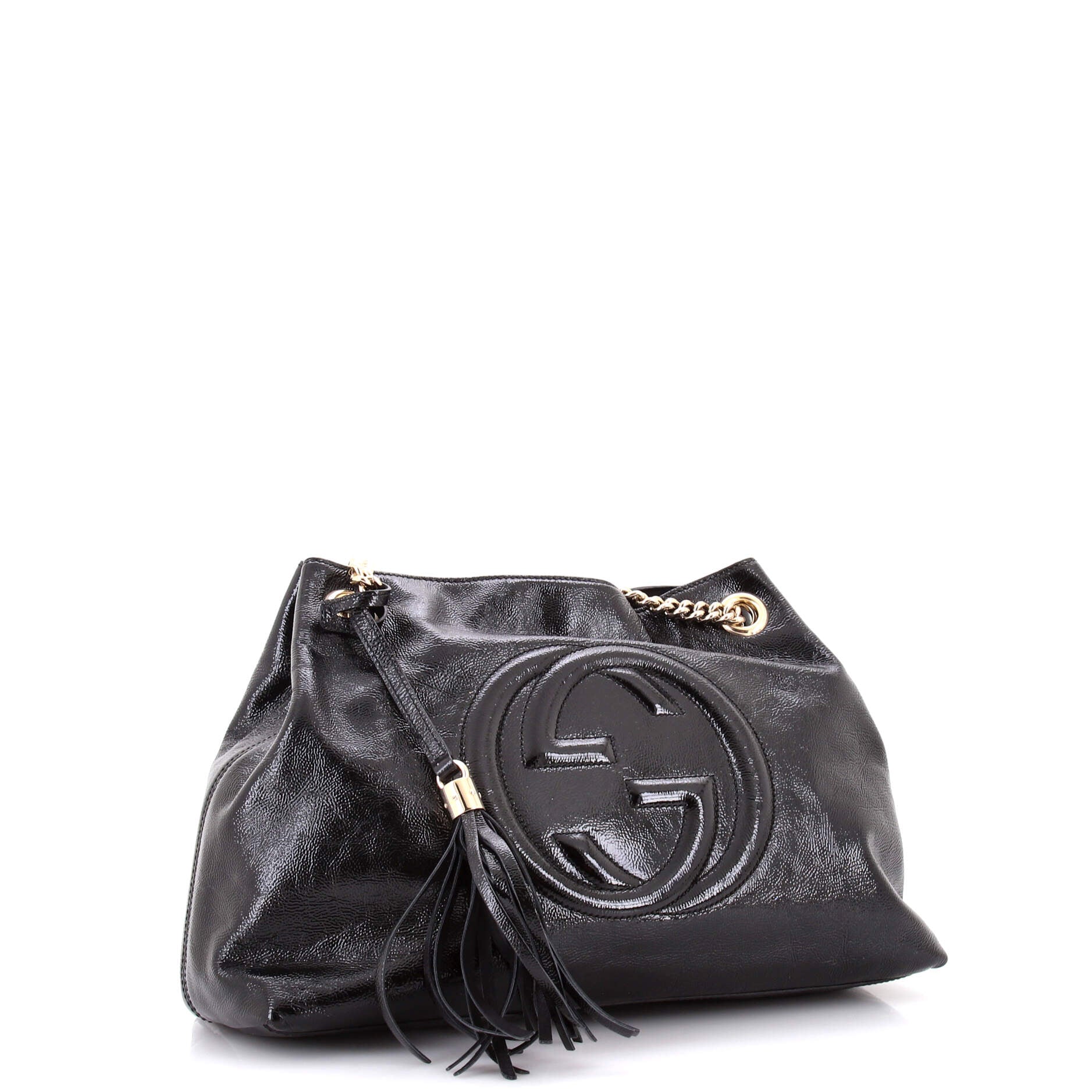 Soho Chain Strap Shoulder Bag Patent Medium