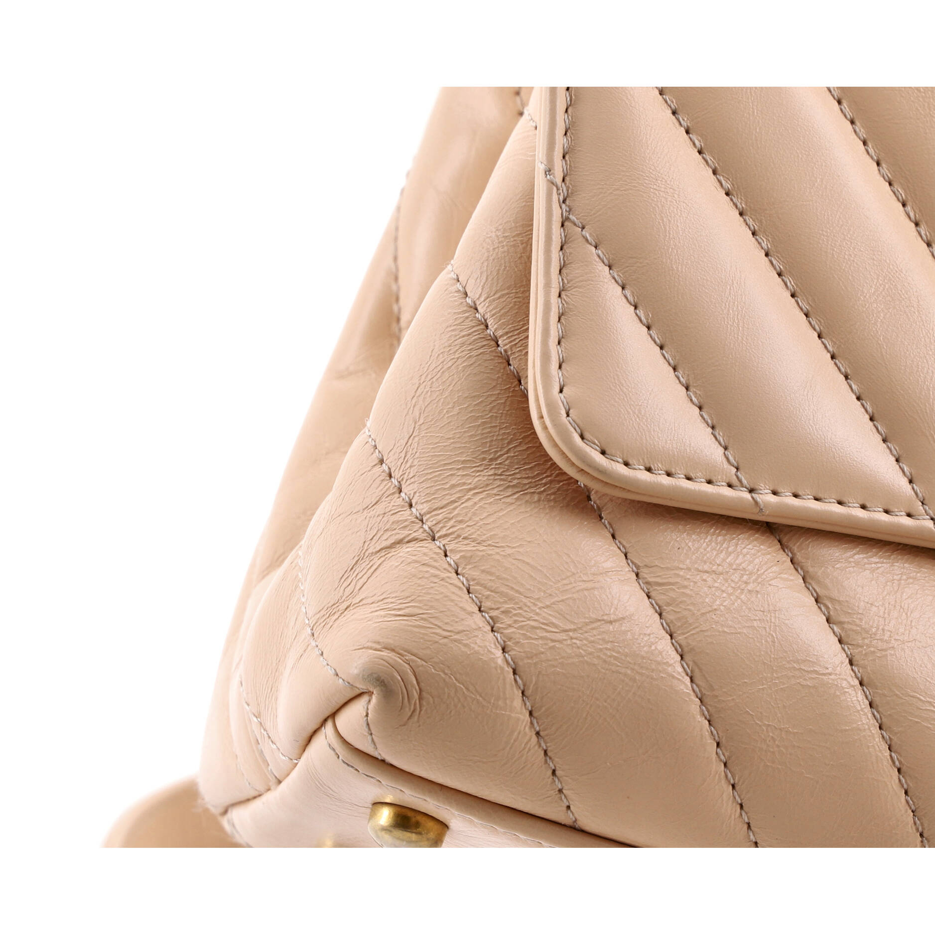 Coco Top Handle Bag Chevron Calfskin with Lizard Mini