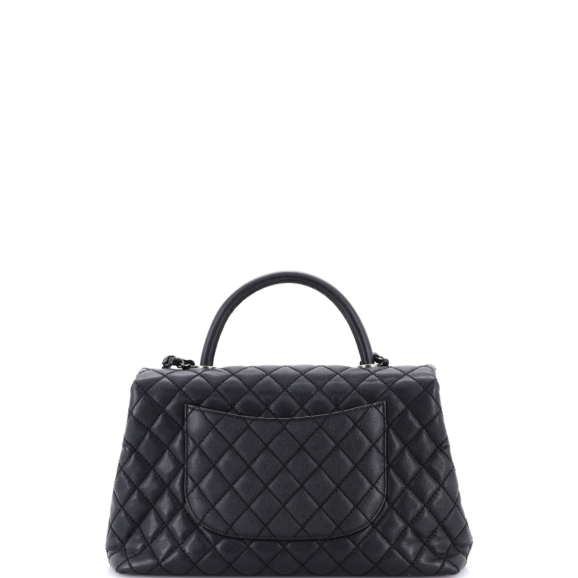 Coco Top Handle Bag Quilted Caviar Medium