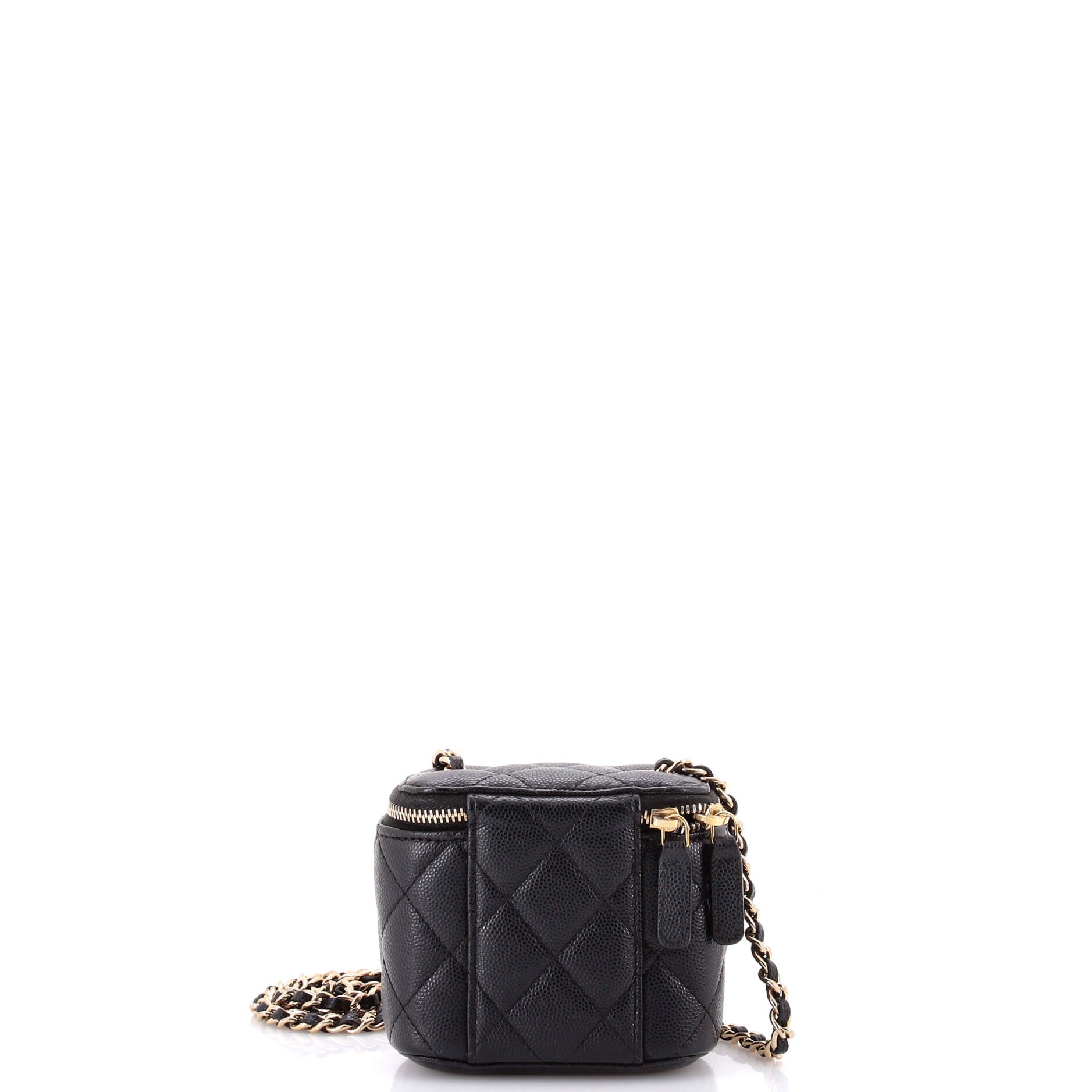 Classic Vanity Case with Chain Quilted Caviar Mini