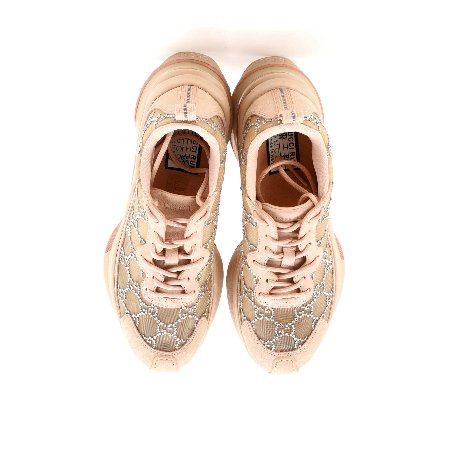 Women's Run Sneakers Crystal GG Embellished Mesh