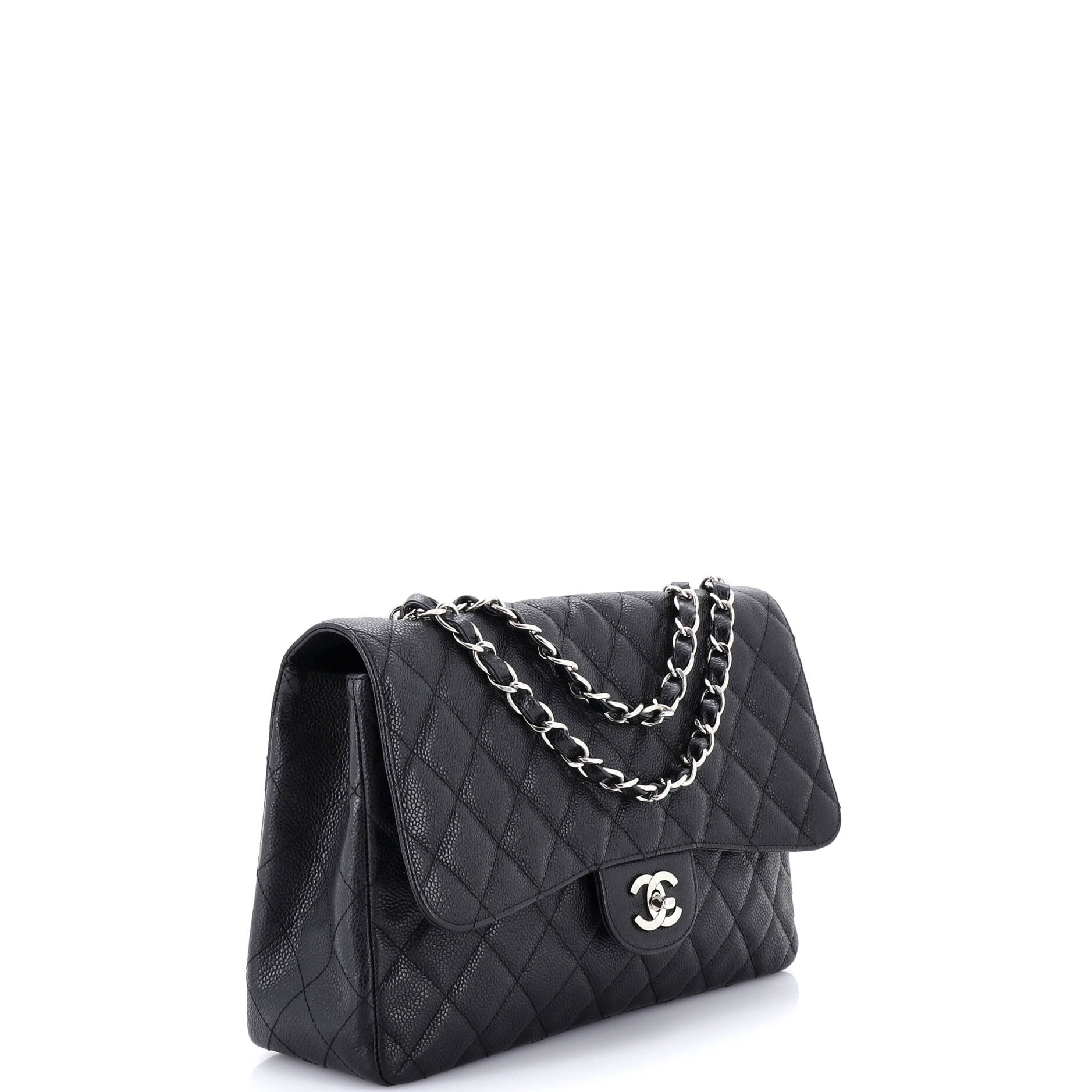 Classic Single Flap Bag Quilted Caviar Jumbo