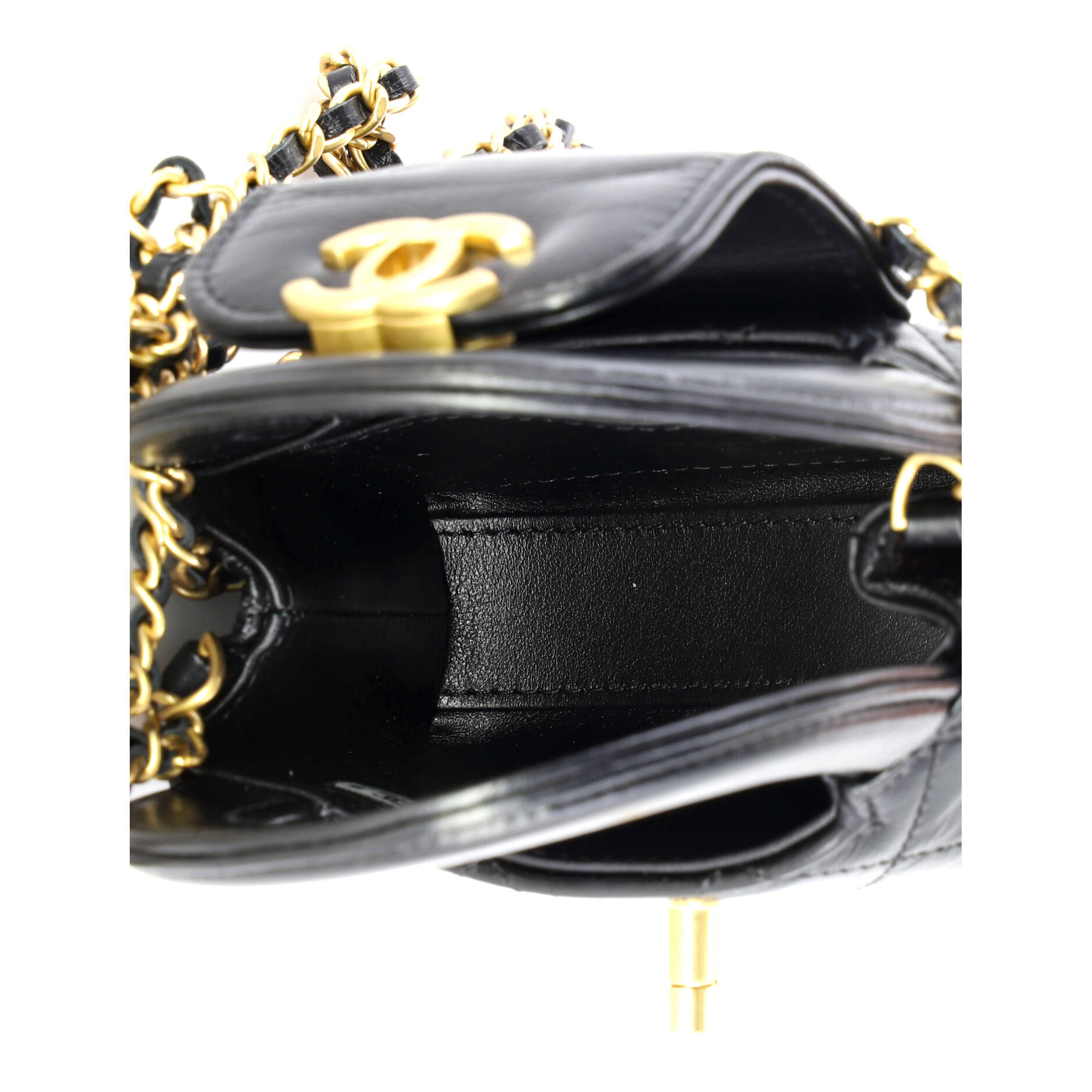 Kelly Top Handle Shopping Bag Quilted Shiny Aged Calfskin Nano