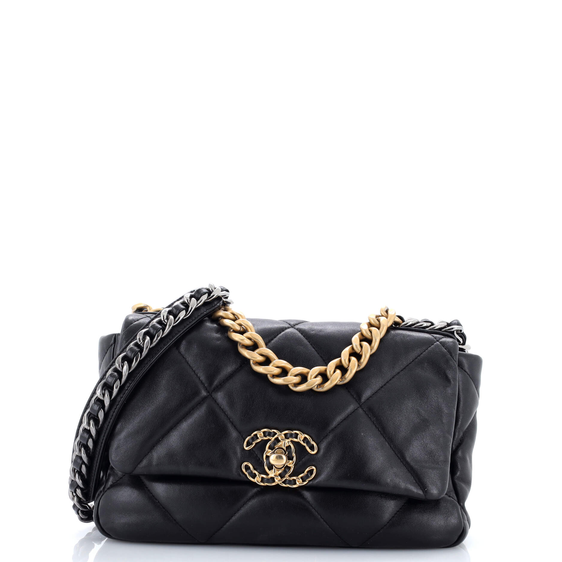 19 Flap Bag Quilted Leather Medium