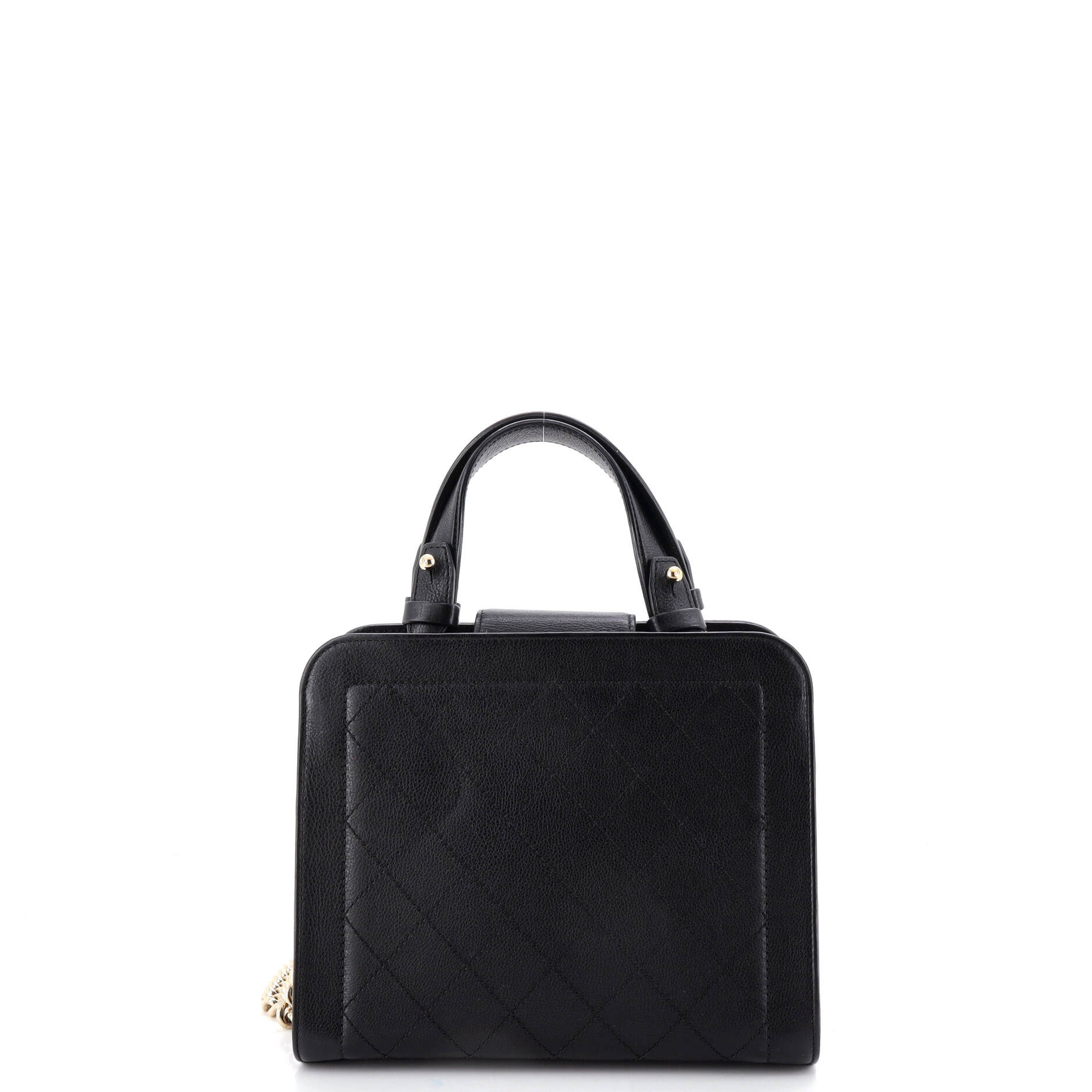 Label Click Shopping Tote Quilted Calfskin Small