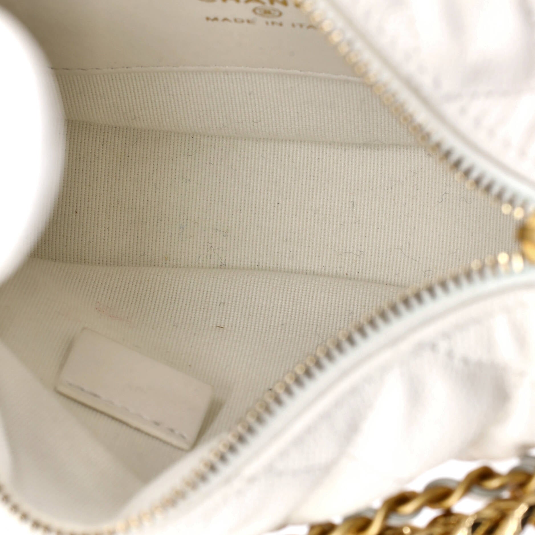 Double Chain Bow Hobo Pouch Quilted Caviar Mini