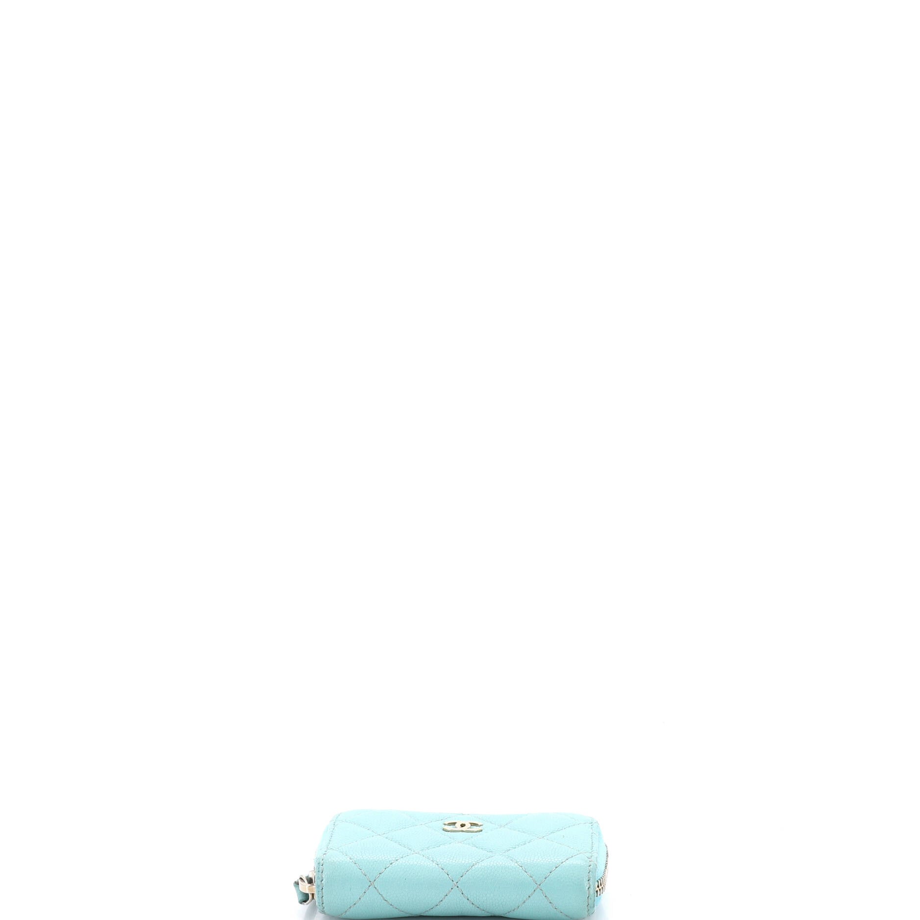 Zip Around Wallet Quilted Caviar Small