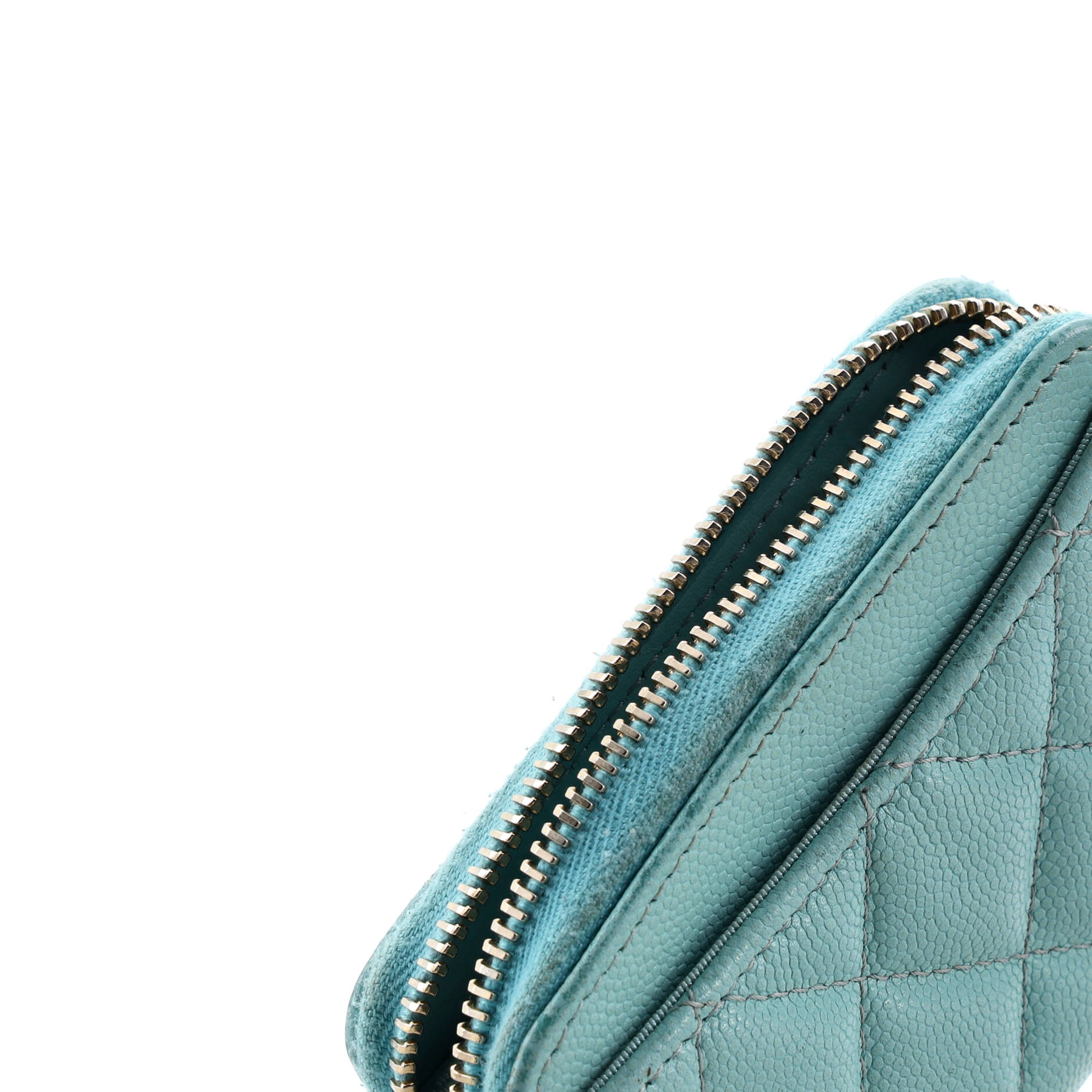 Zip Around Wallet Quilted Caviar Small