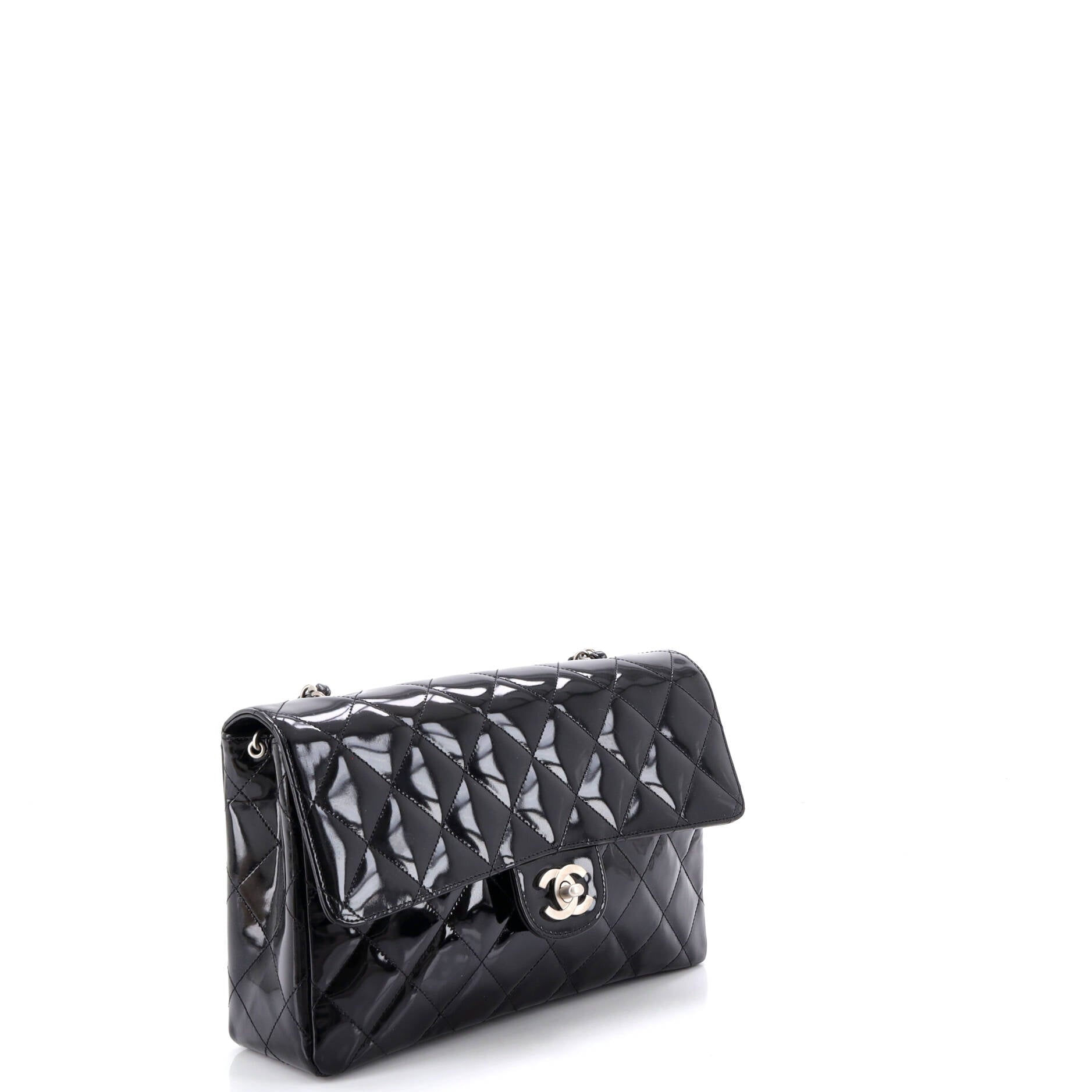 Vintage Classic Single Flap Bag Quilted Patent Medium