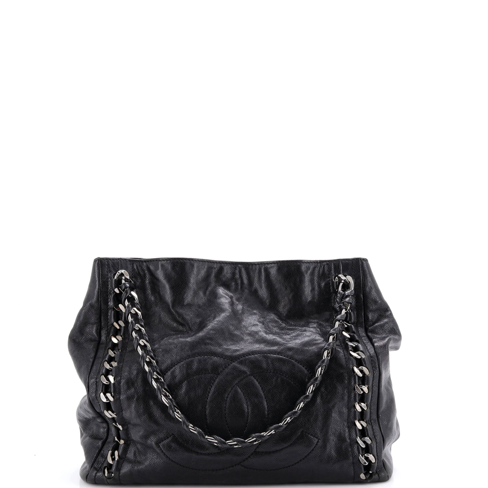 Modern Chain Tote Caviar North South
