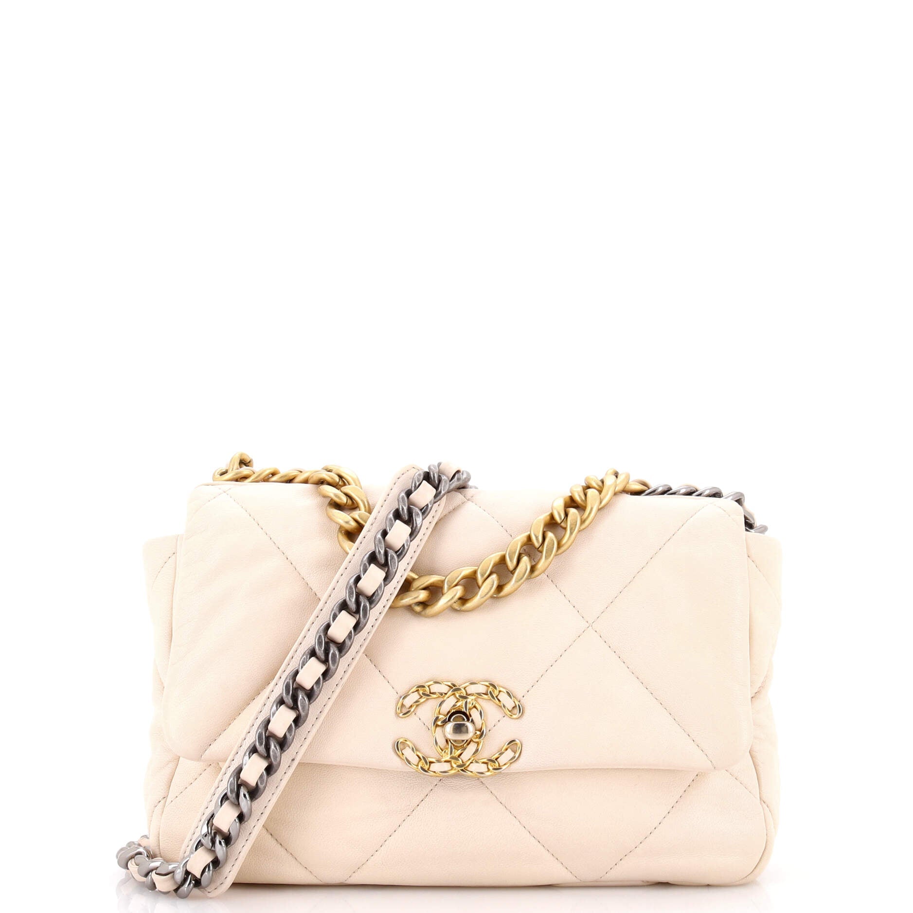 19 Flap Bag Quilted Leather Medium