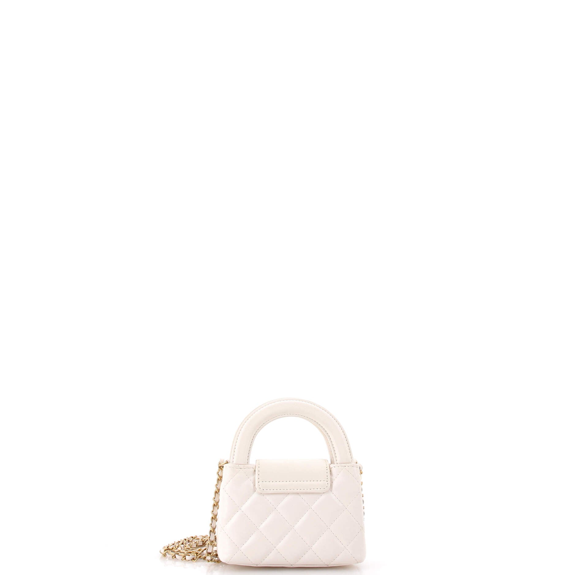 Kelly Top Handle Shopping Bag Quilted Shiny Aged Calfskin Nano