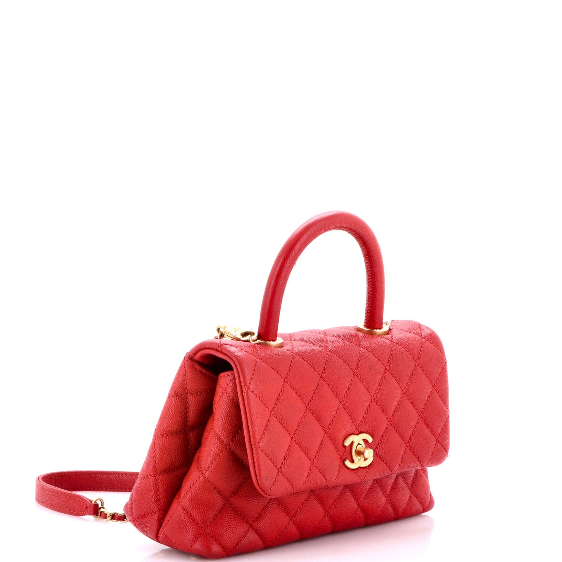 Coco Top Handle Bag Quilted Caviar Mini