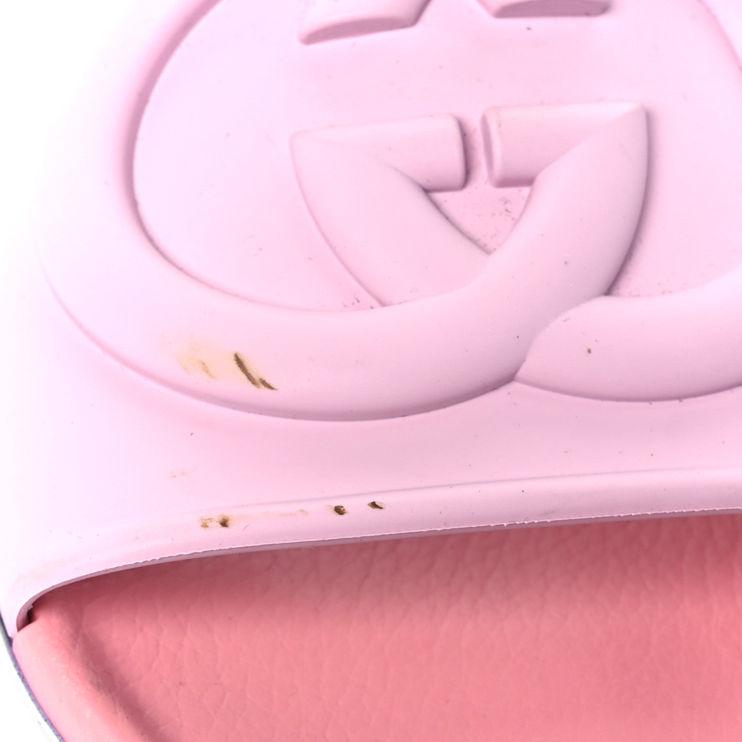Soft Rubber Womens Interlocking G Platform 42mm Slide Sandals 39 Sugar Pink