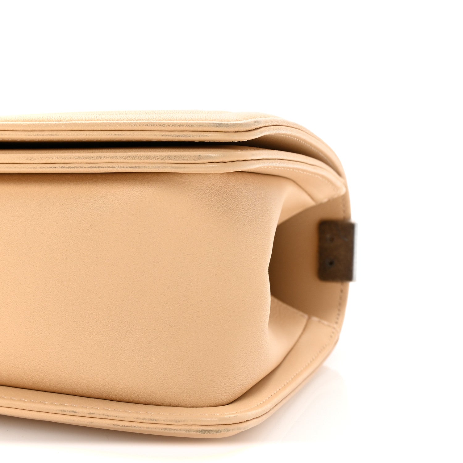 Calfskin Quilted Medium Boy Flap Beige
