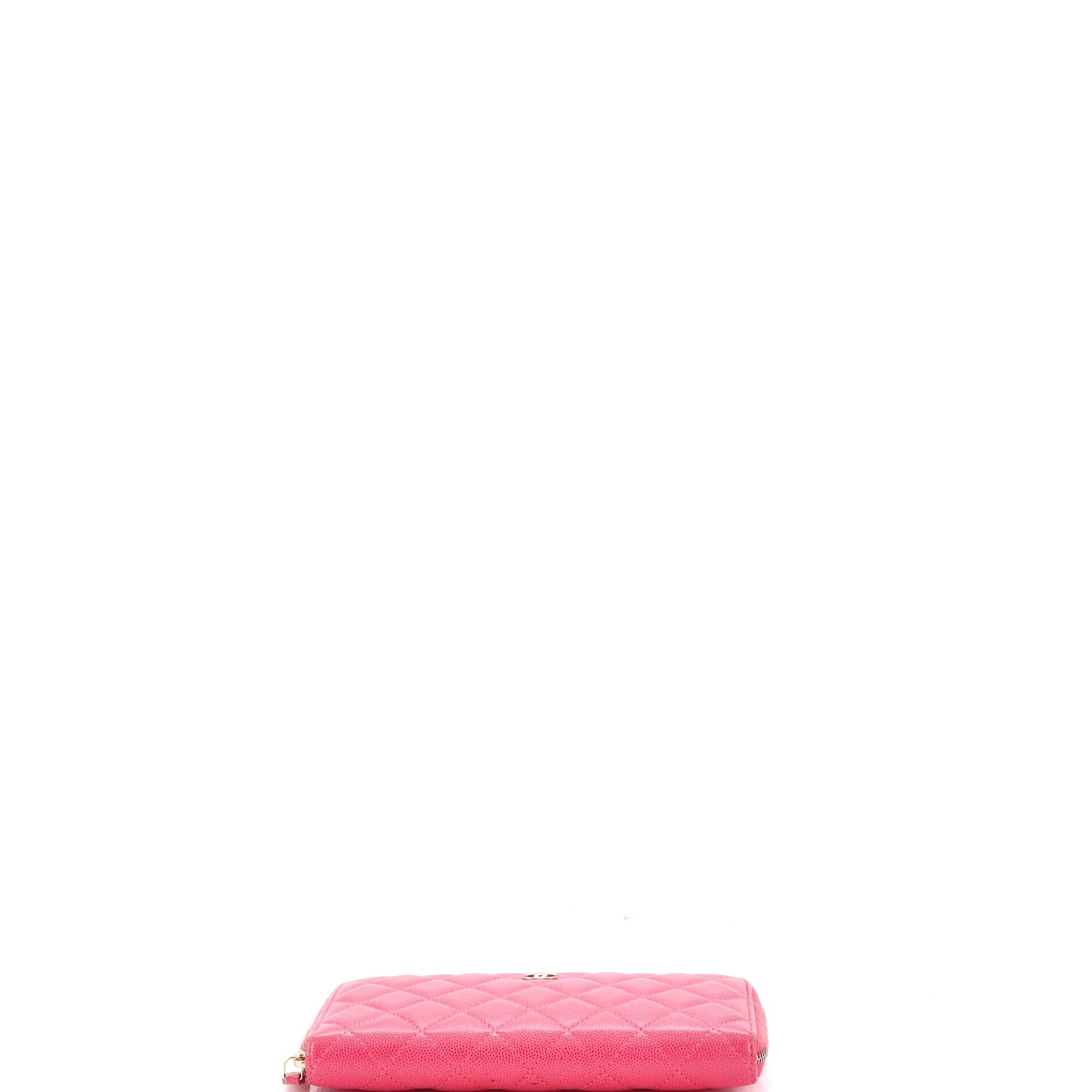 Zip Around Wallet Quilted Caviar Long