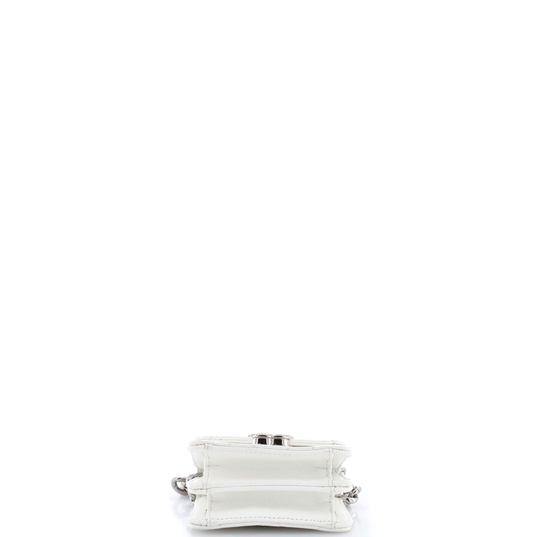 Coco Enamel Strap Flap Clutch with Chain Quilted Caviar Mini