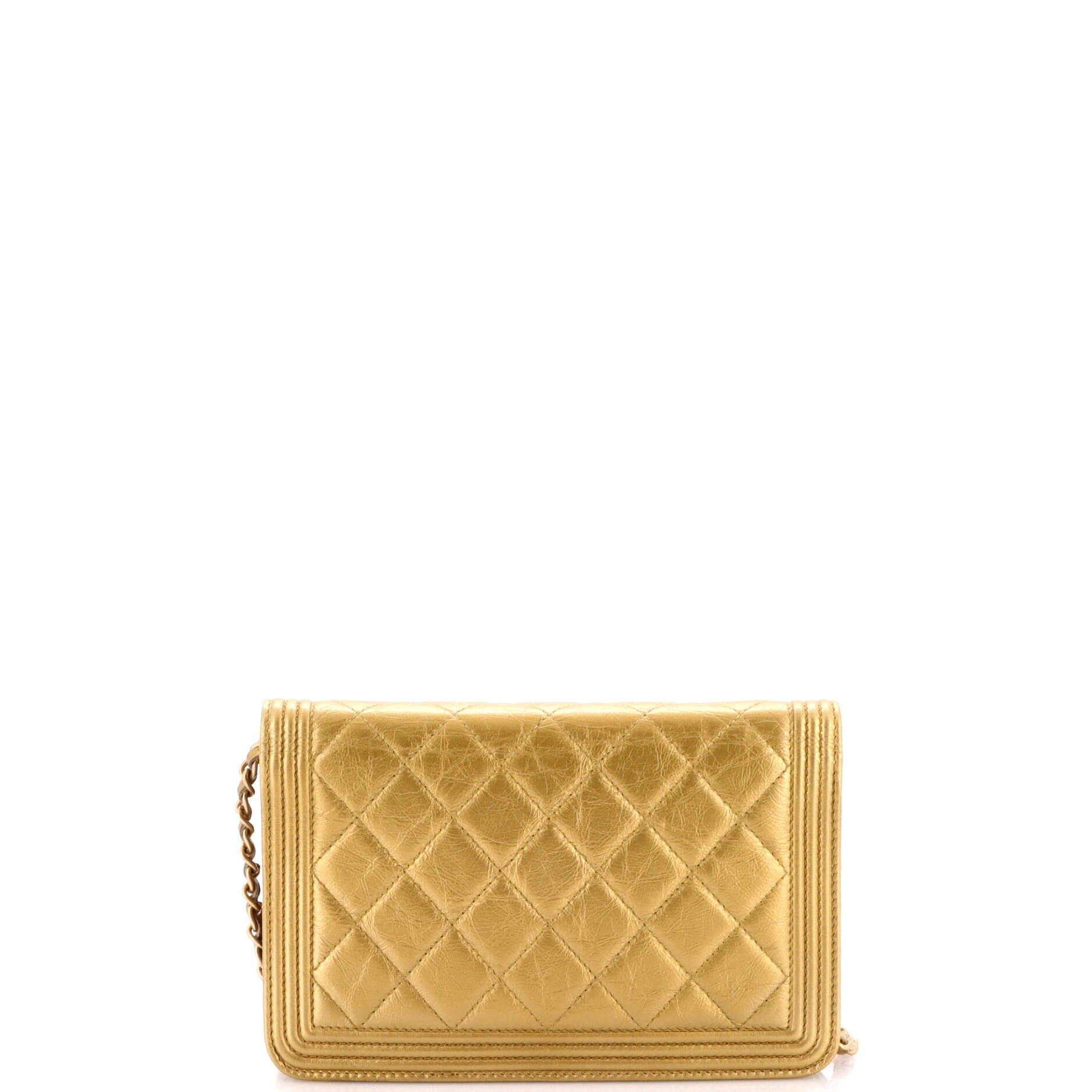 Boy Wallet on Chain Quilted Aged Calfskin