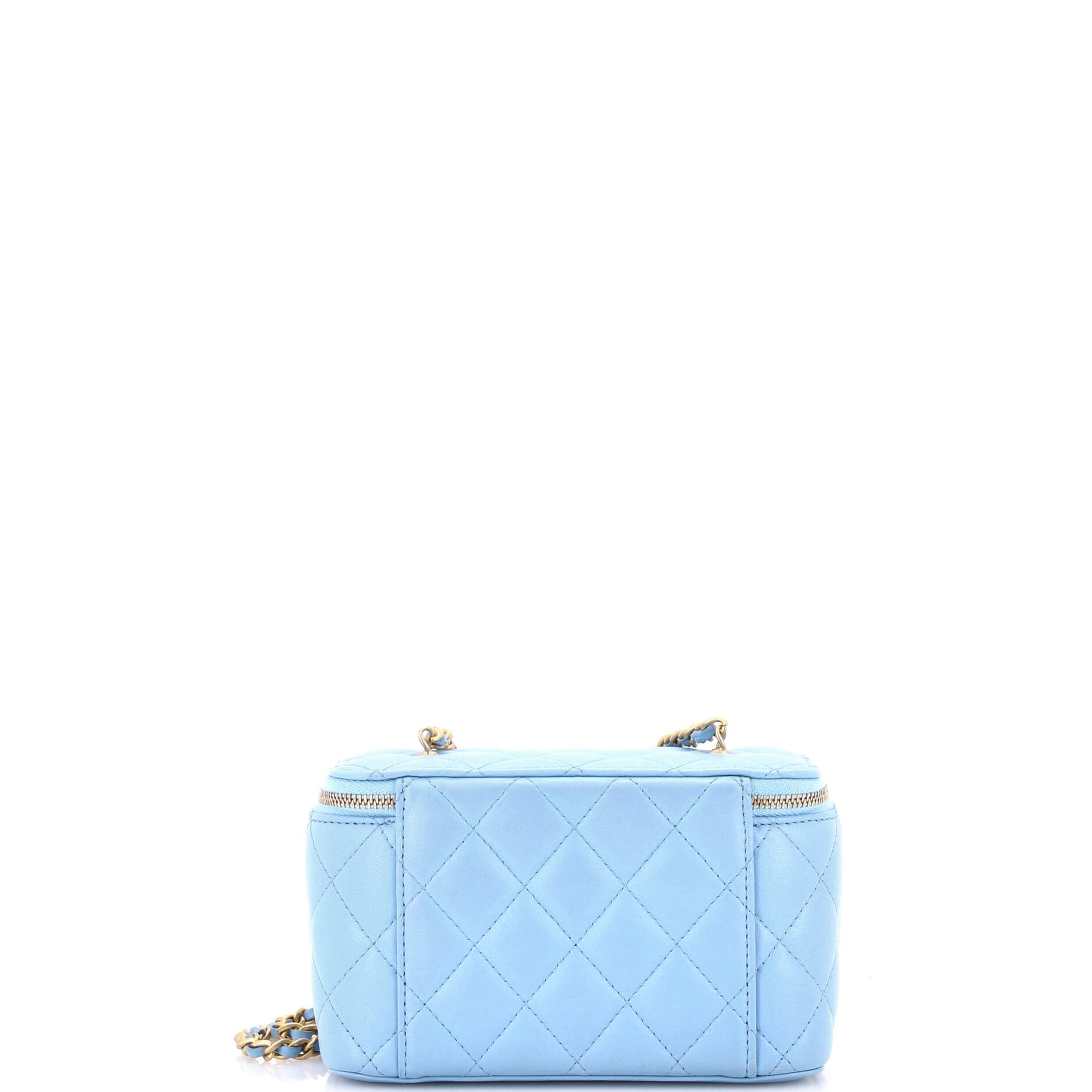 Pearl Crush Vanity Case with Chain Quilted Lambskin Small