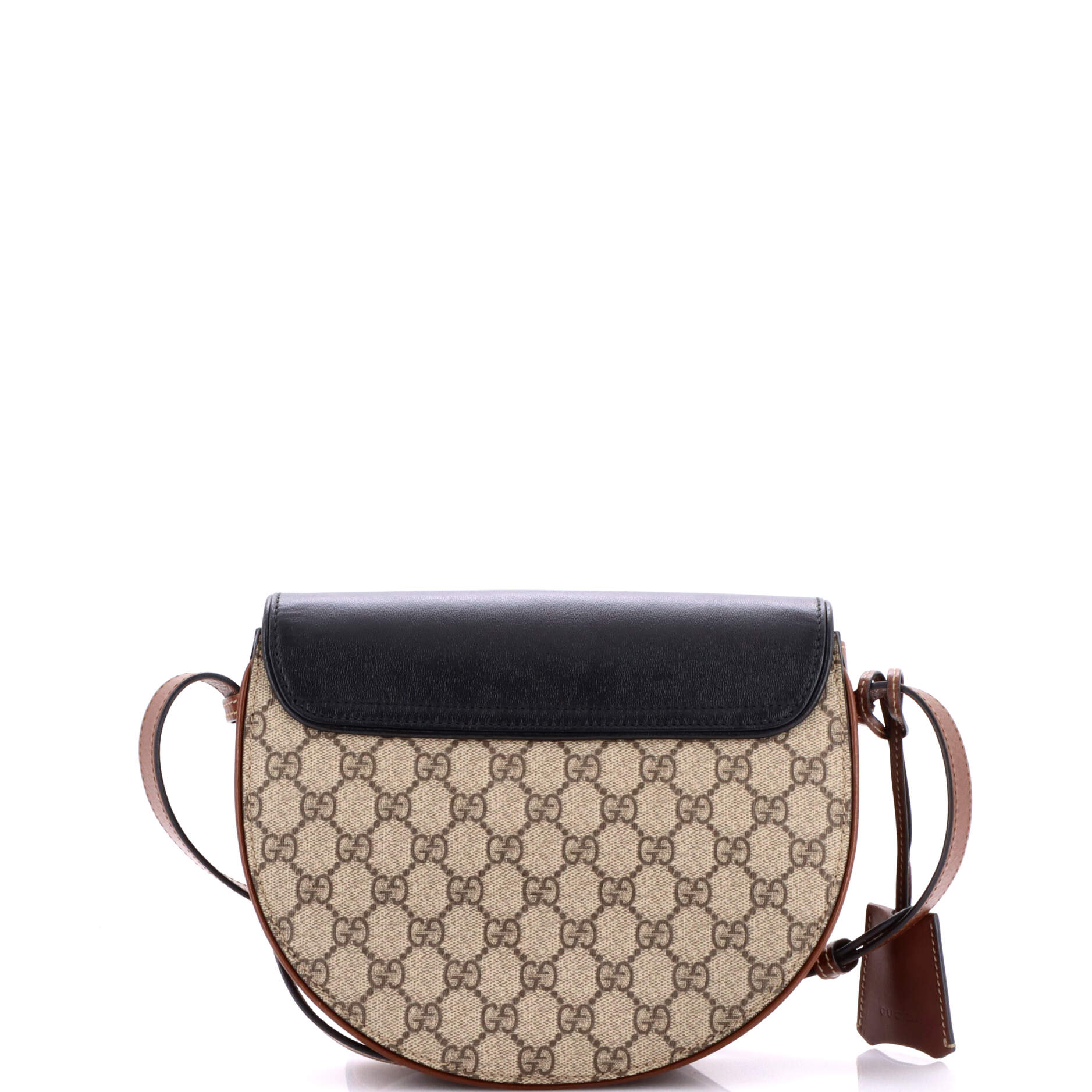Padlock Saddle Shoulder Bag GG Coated Canvas and Leather Small