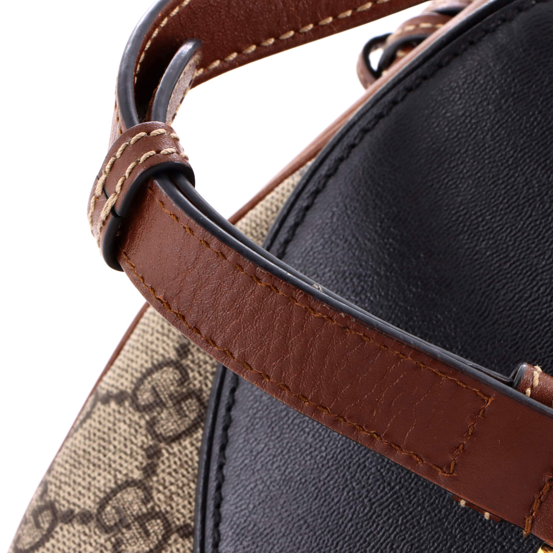 Padlock Saddle Shoulder Bag GG Coated Canvas and Leather Small