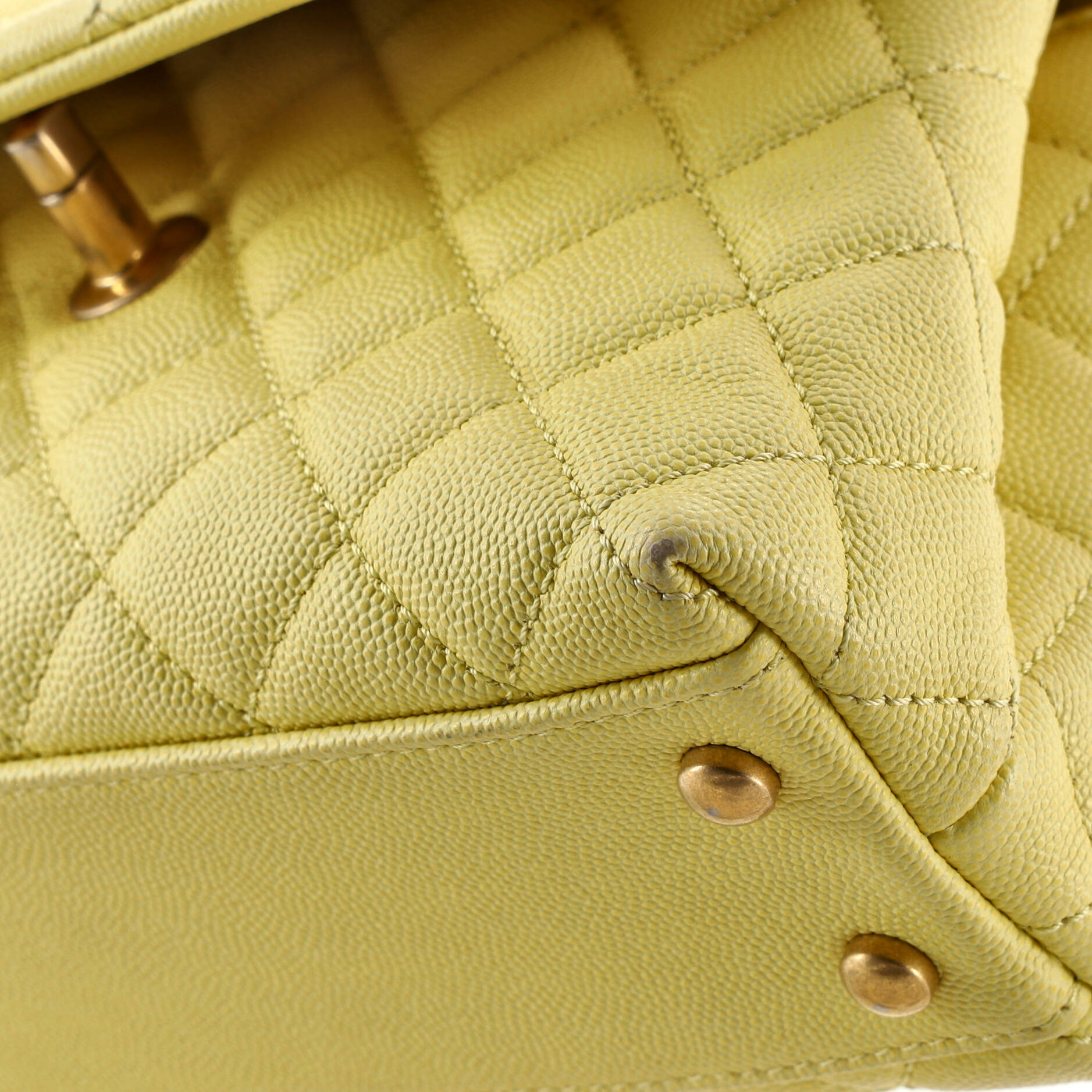 Coco Top Handle Bag Quilted Caviar Mini