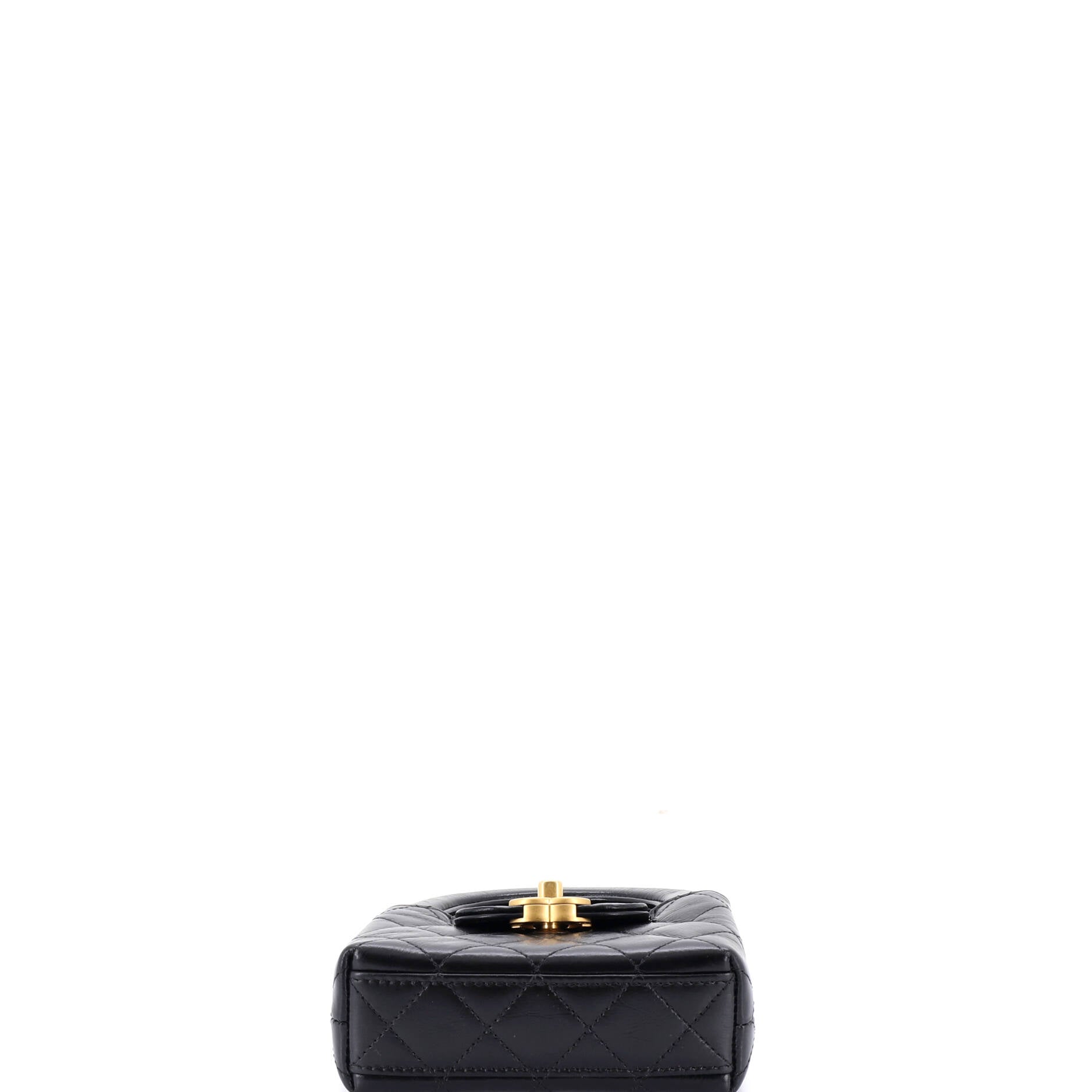 Kelly Top Handle Shopping Bag Quilted Shiny Aged Calfskin Nano