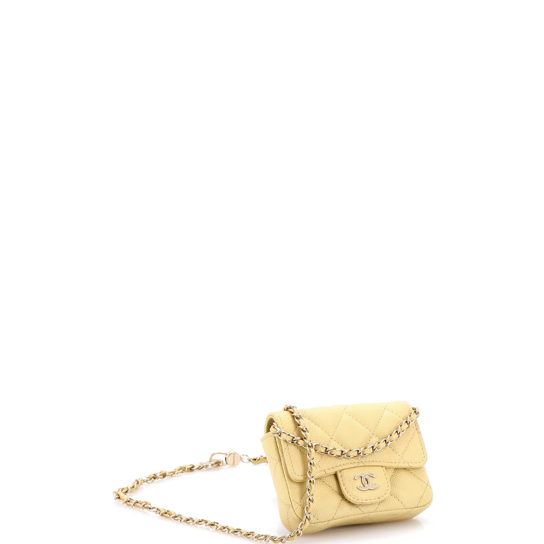 Classic Square Flap Clutch with Chain Quilted Caviar Mini