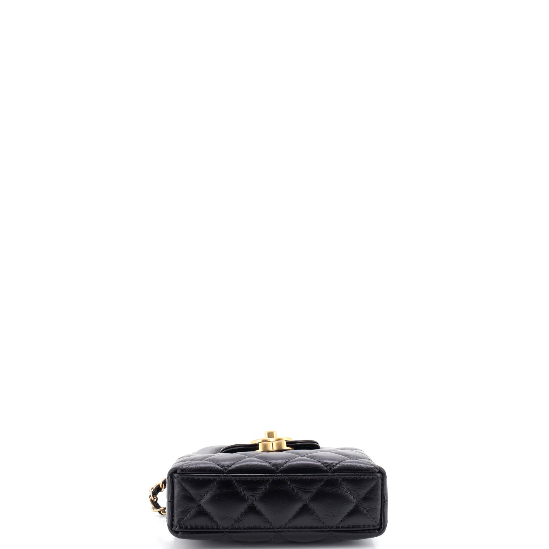 Kelly Top Handle Shopping Bag Quilted Shiny Aged Calfskin Nano