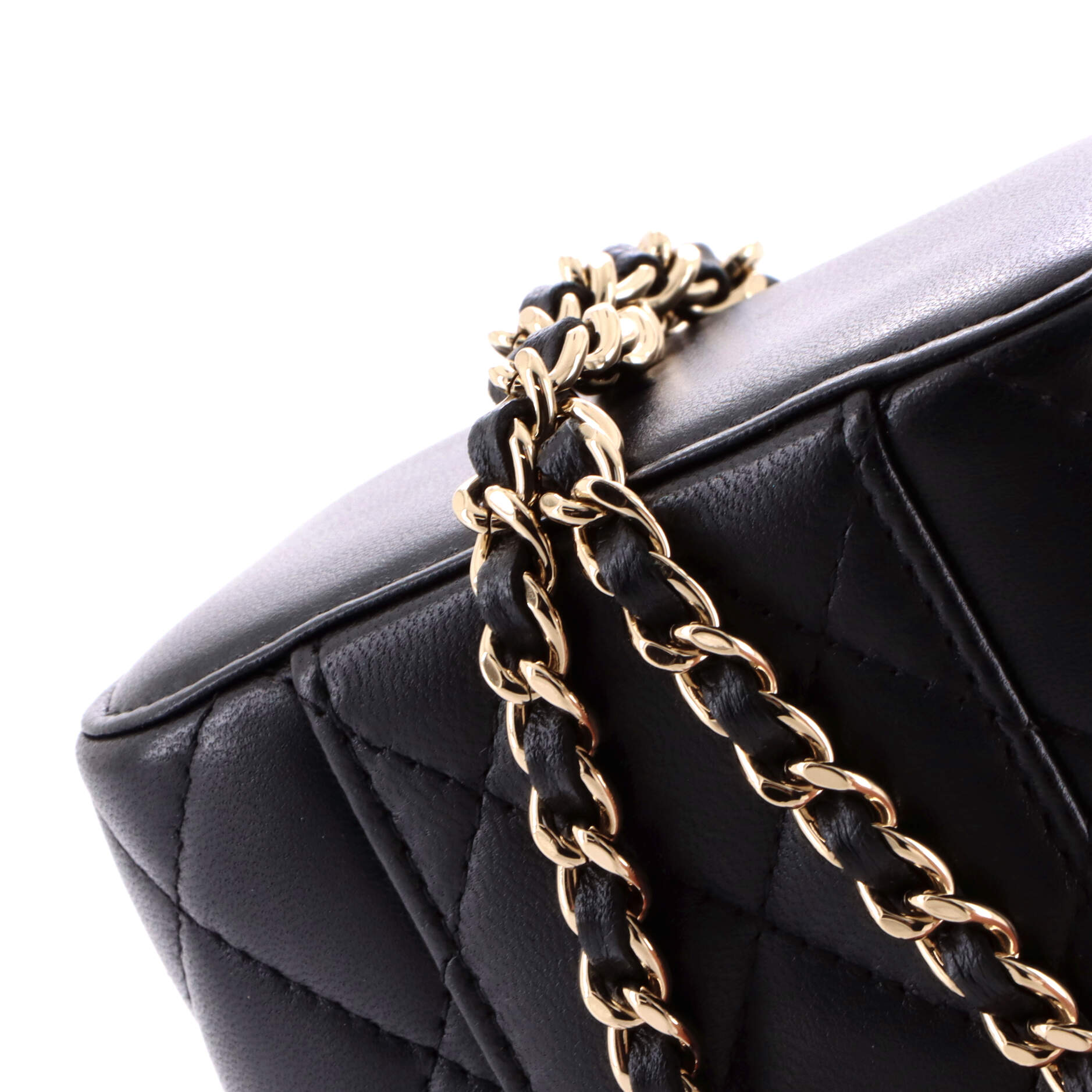 Classic Top Handle Vanity Case with Chain Quilted Lambskin Mini