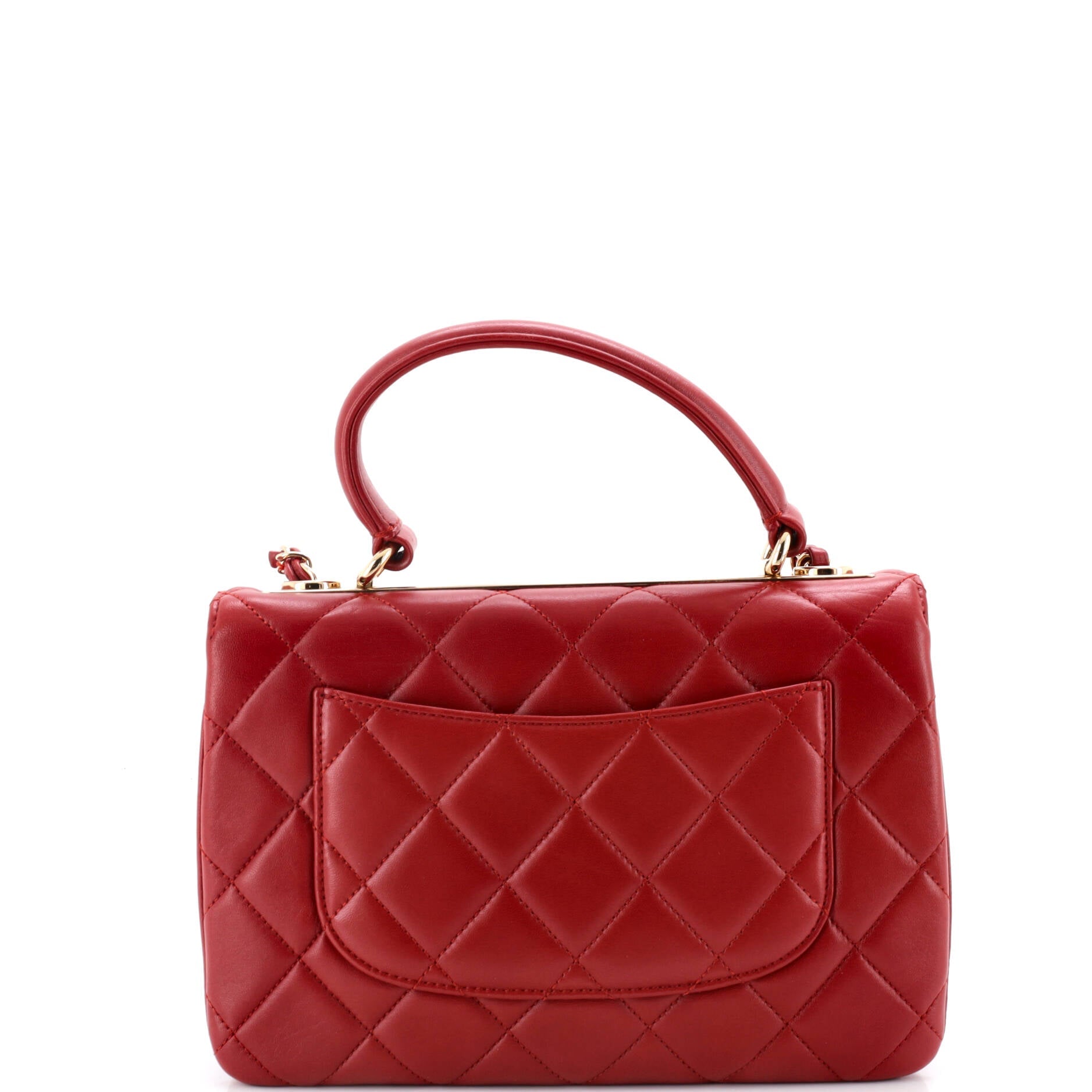 Trendy CC Top Handle Bag Quilted Lambskin Small