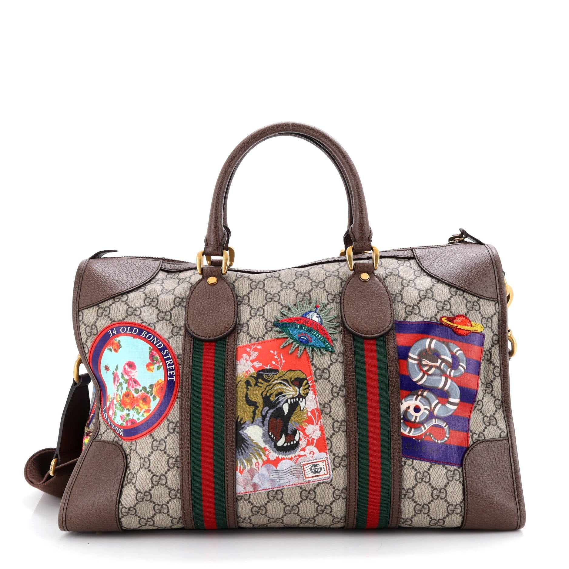 Courrier Carry On Convertible Duffle GG Coated Canvas with Applique Small