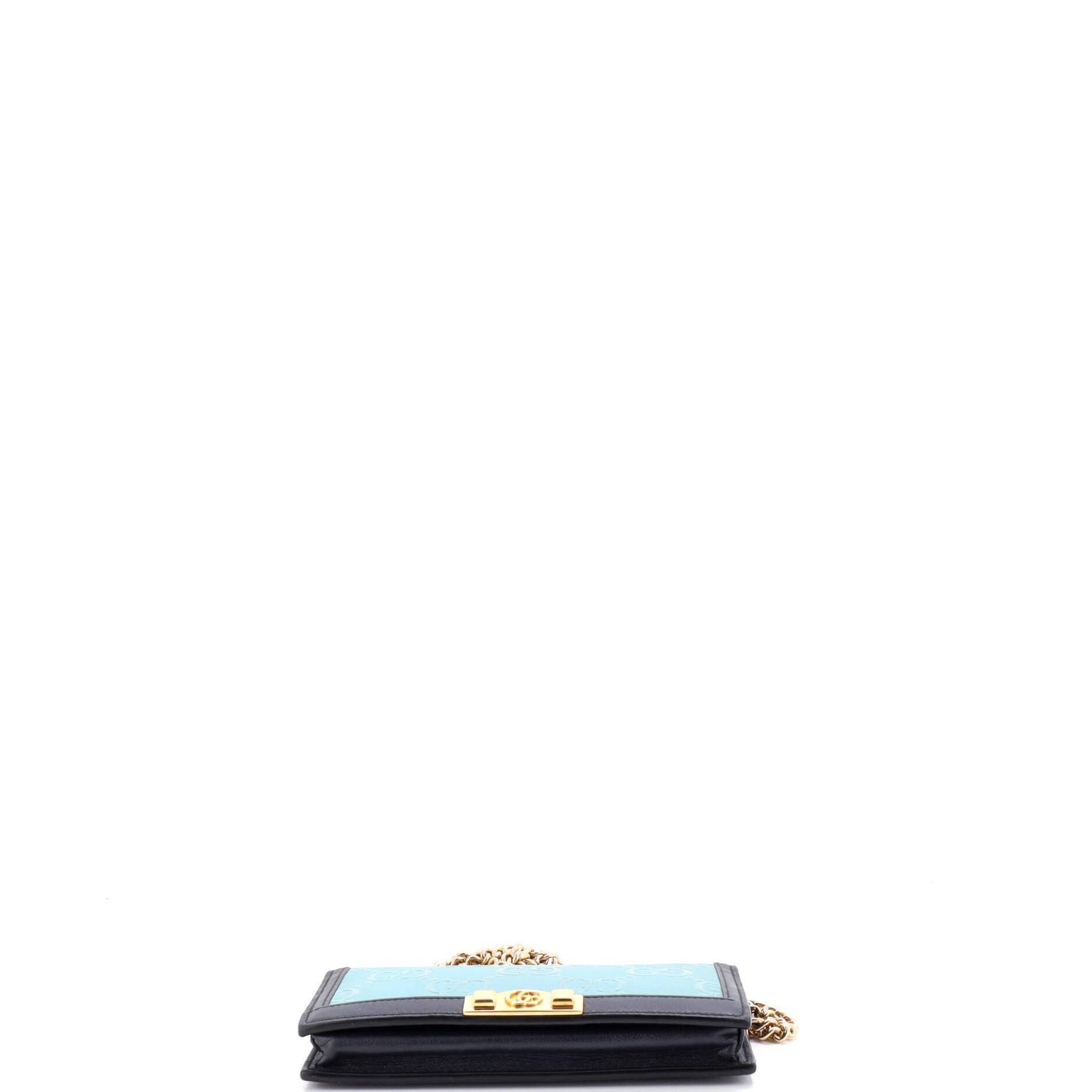 Full Flap Wallet on Chain GG Embossed Leather