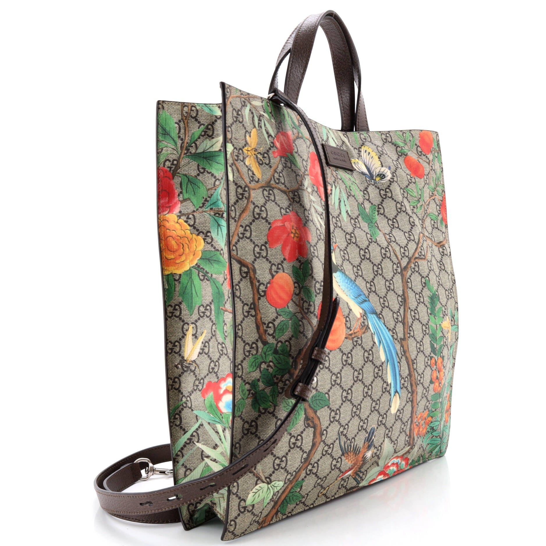 Convertible Soft Open Tote Tian Print GG Coated Canvas Tall