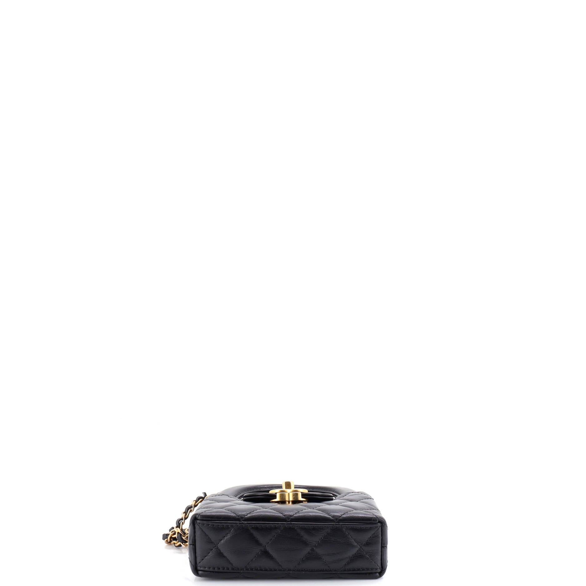 Kelly Top Handle Shopping Bag Quilted Shiny Aged Calfskin Nano