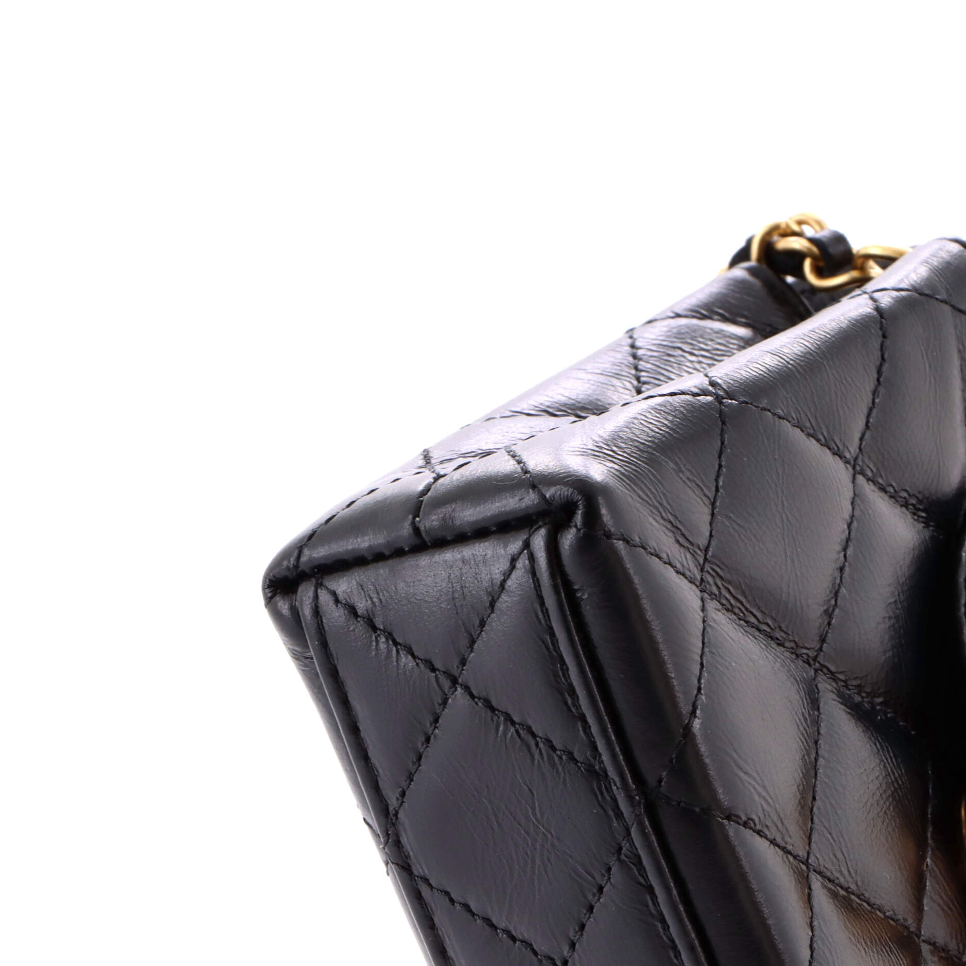 Kelly Top Handle Shopping Bag Quilted Shiny Aged Calfskin Nano